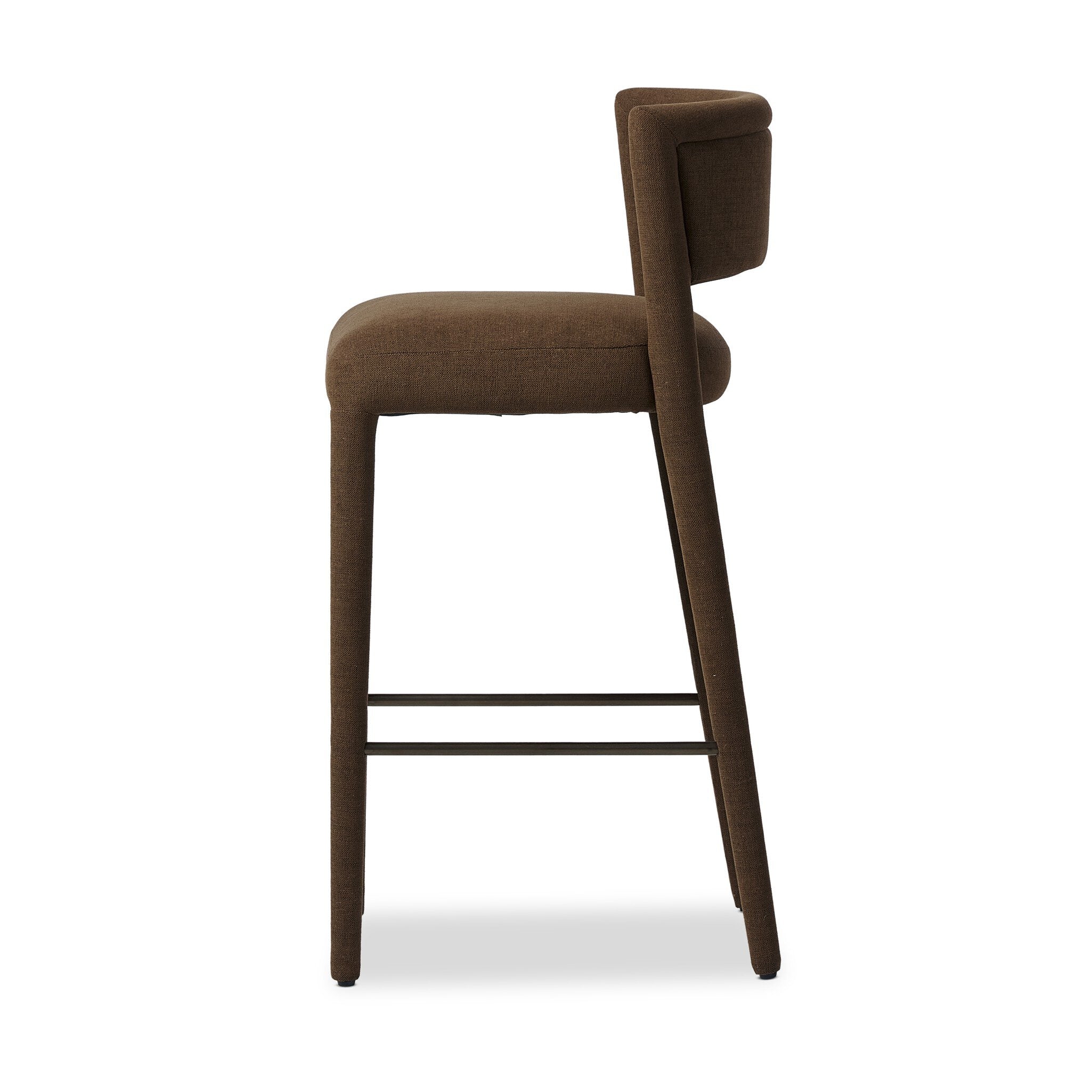 Four Hands Beverly Bar + Counter Stool — Crypton Nomad Mushroom-Gris Gunmetal Iron-Bar