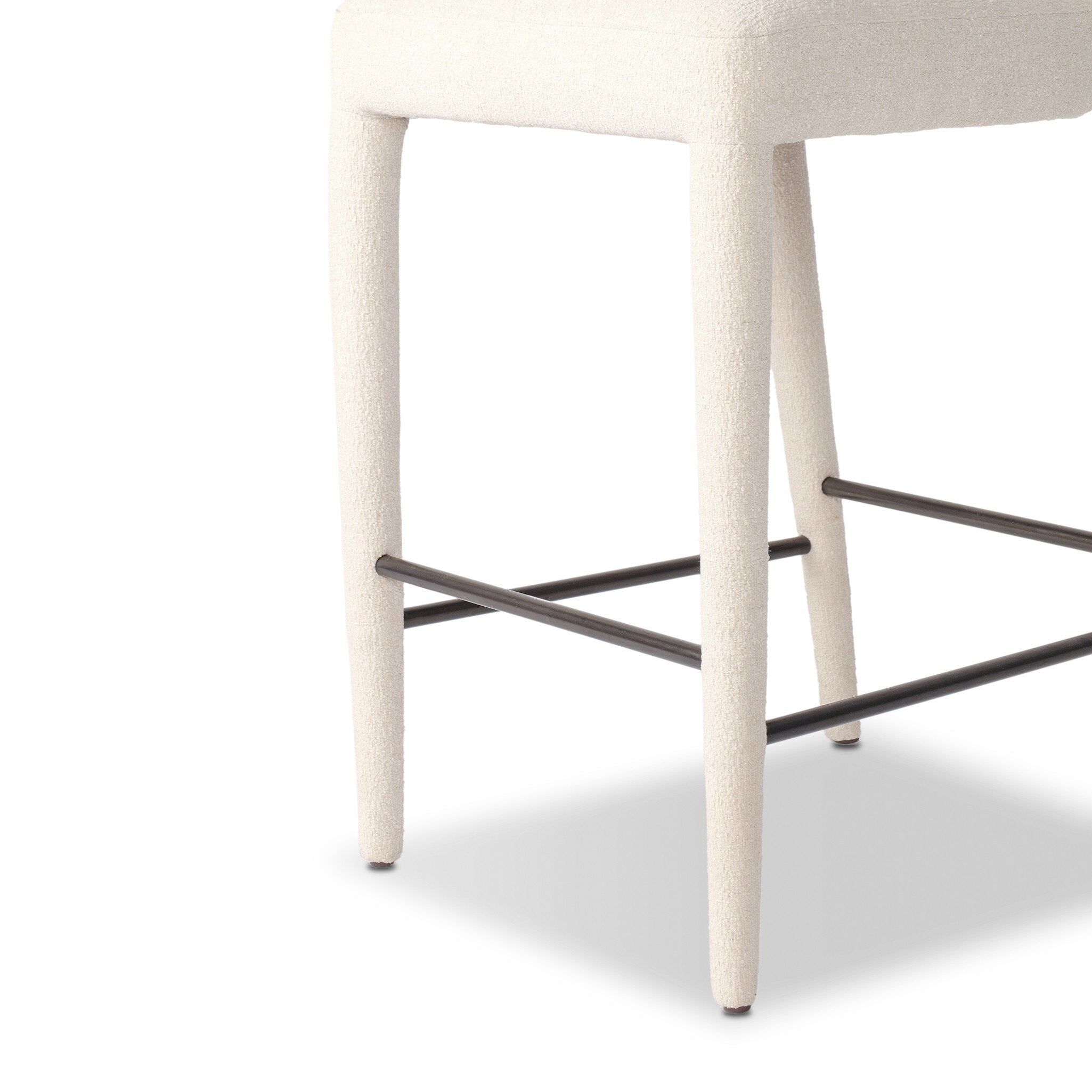 Four Hands Beverly Bar + Counter Stool — Crypton Wayfarer Snow-Gris Gunmetal Iron-Counter