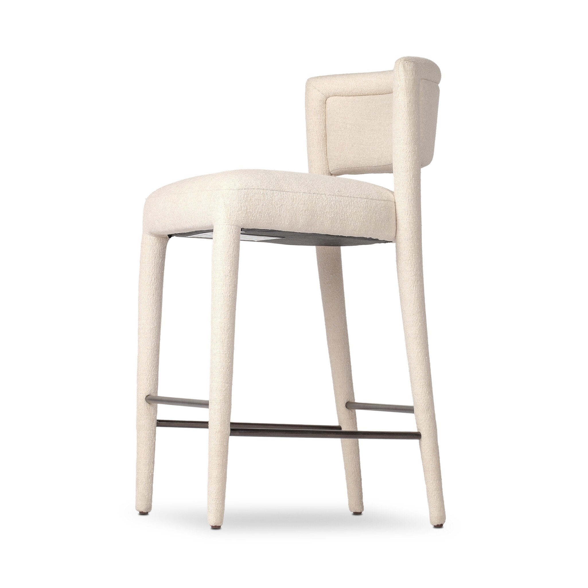 Four Hands Beverly Bar + Counter Stool — Crypton Wayfarer Snow-Gris Gunmetal Iron-Counter