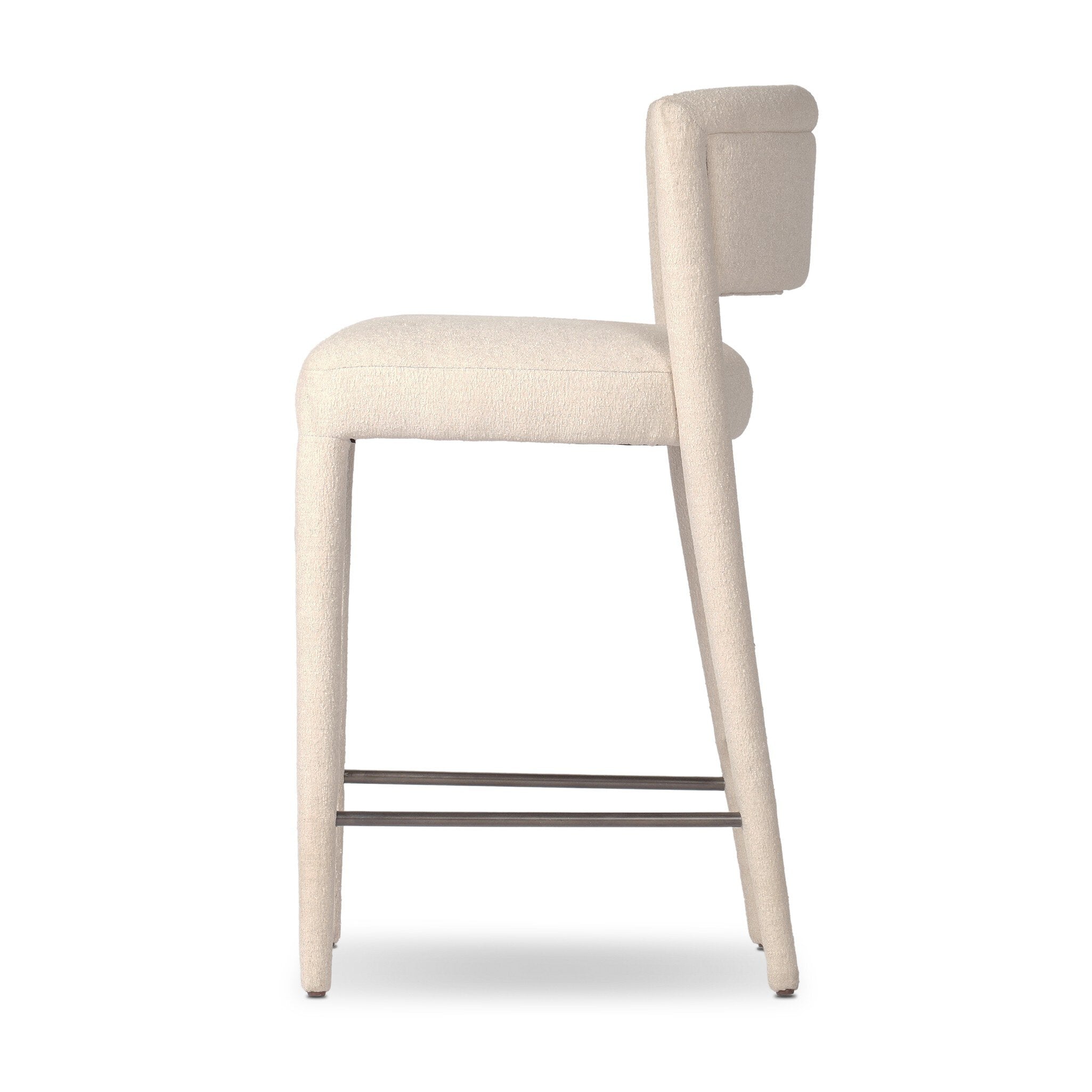 Four Hands Beverly Bar + Counter Stool — Crypton Wayfarer Snow-Gris Gunmetal Iron-Counter