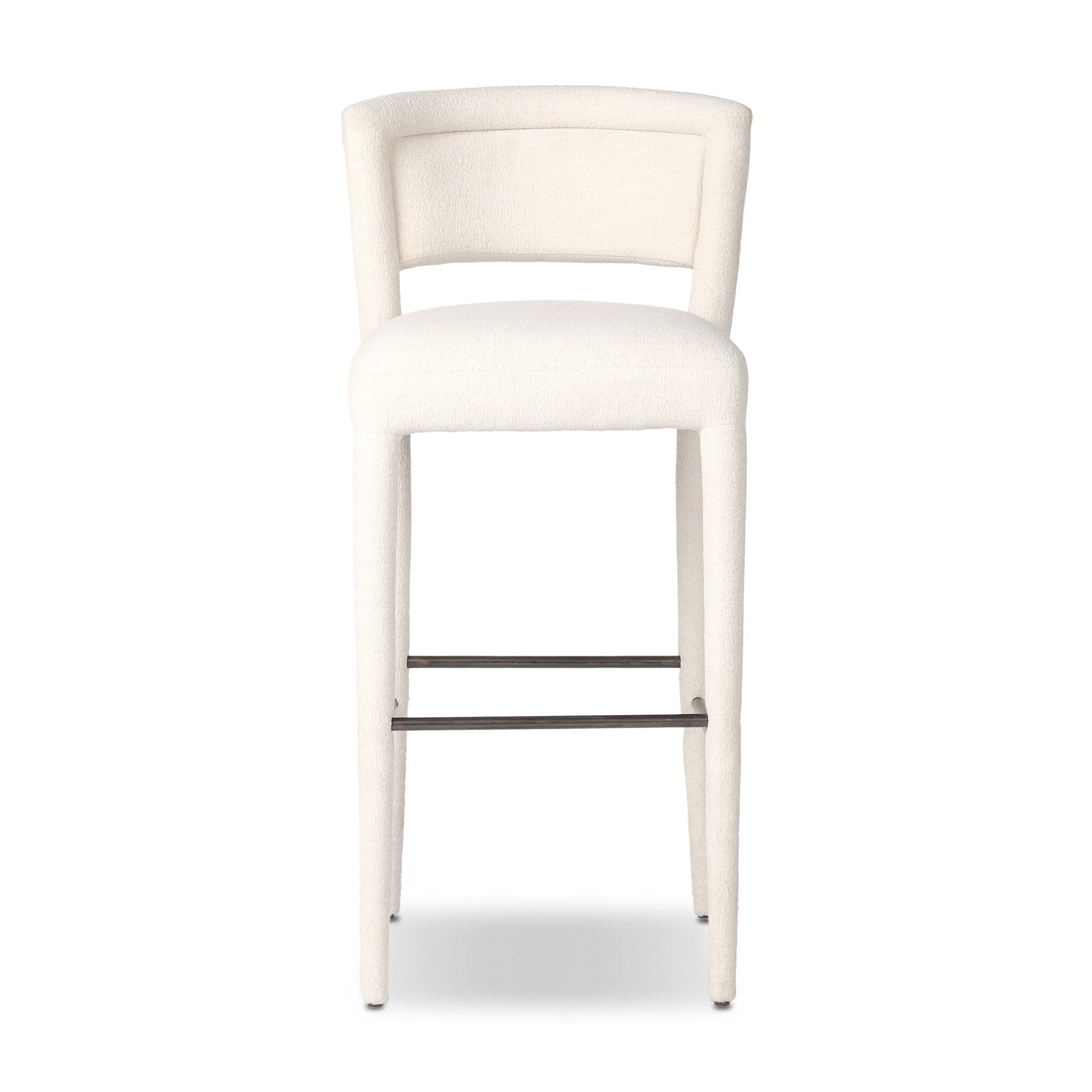 Four Hands Beverly Bar + Counter Stool — Crypton Wayfarer Snow-Gris Gunmetal Iron-Bar