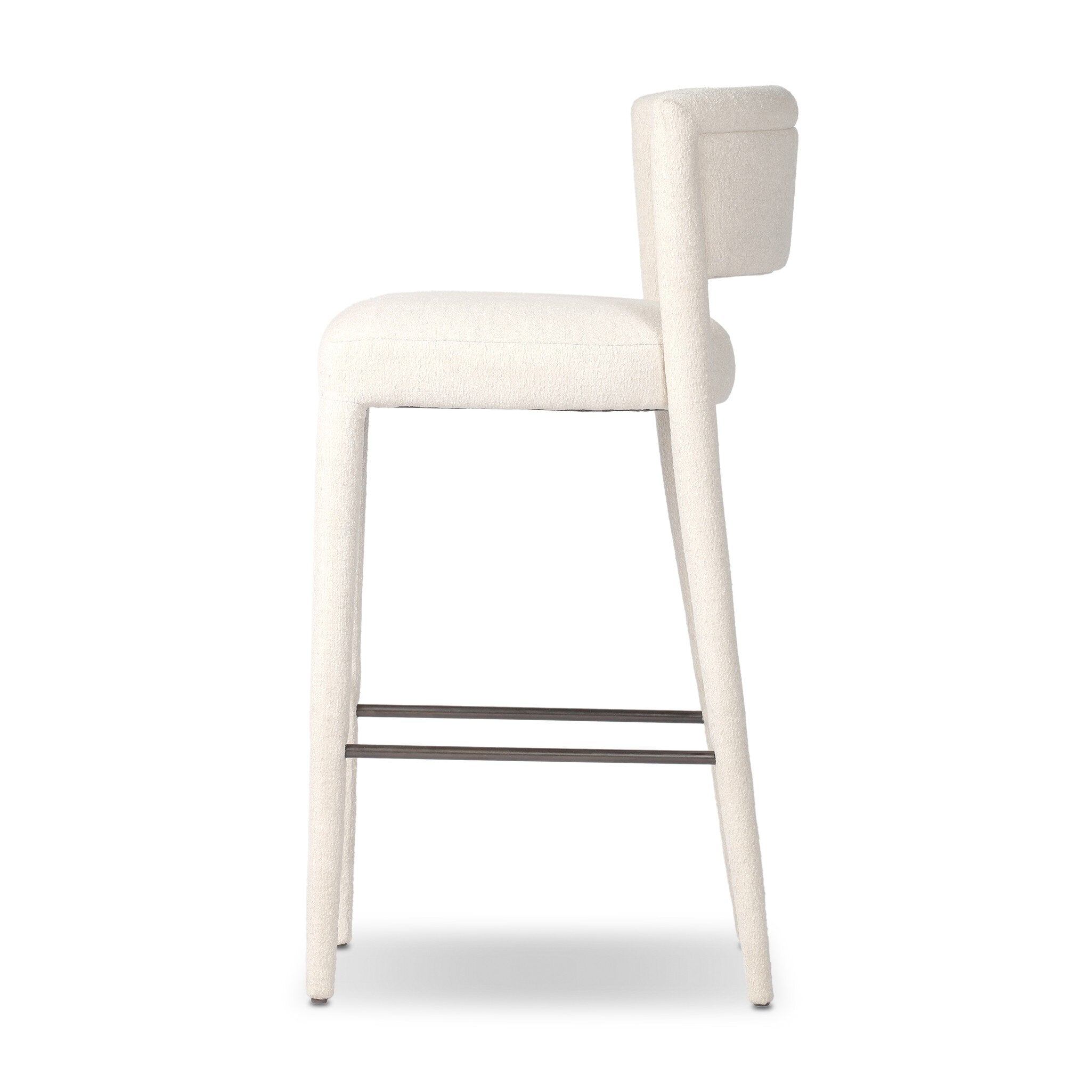 Four Hands Beverly Bar + Counter Stool — Crypton Wayfarer Snow-Gris Gunmetal Iron-Bar