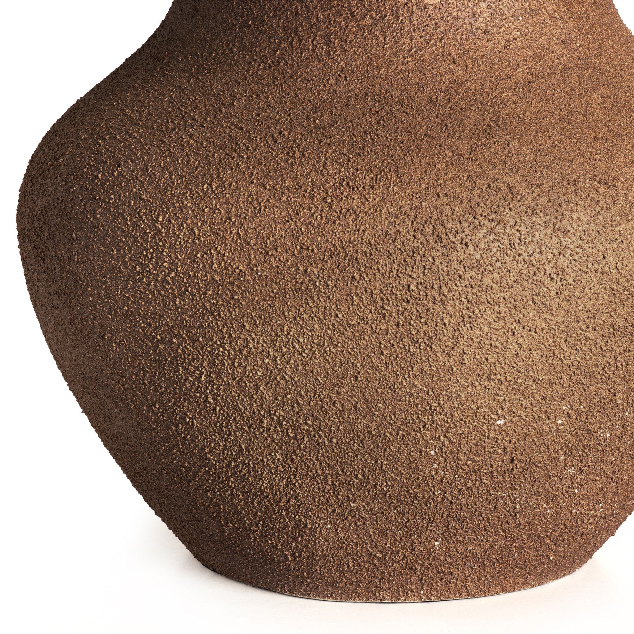Four Hands Parma Table Lamp — Textured Dark Sand Porcelain-Pleated Ivory Linen