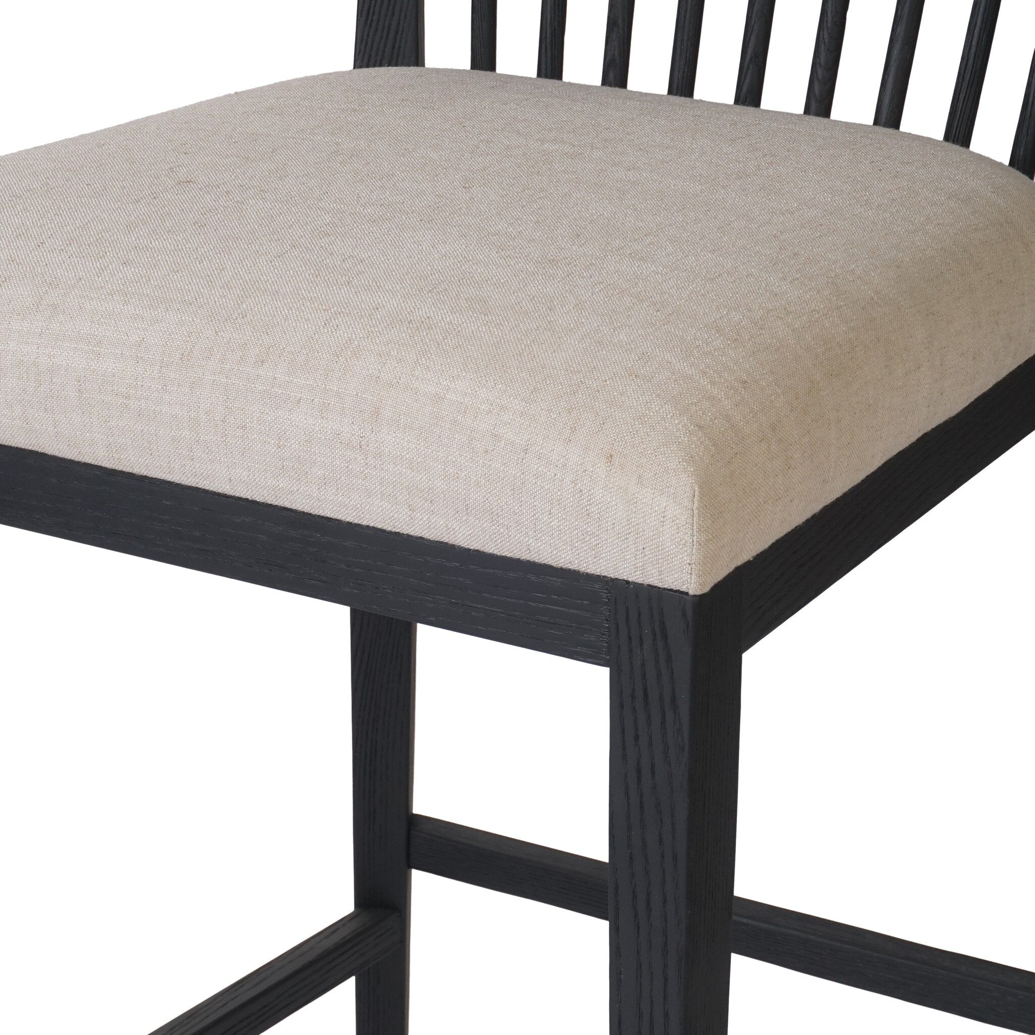 Four Hands Tullio Counter Stool — Savoy Parchment-Black Ash-Counter