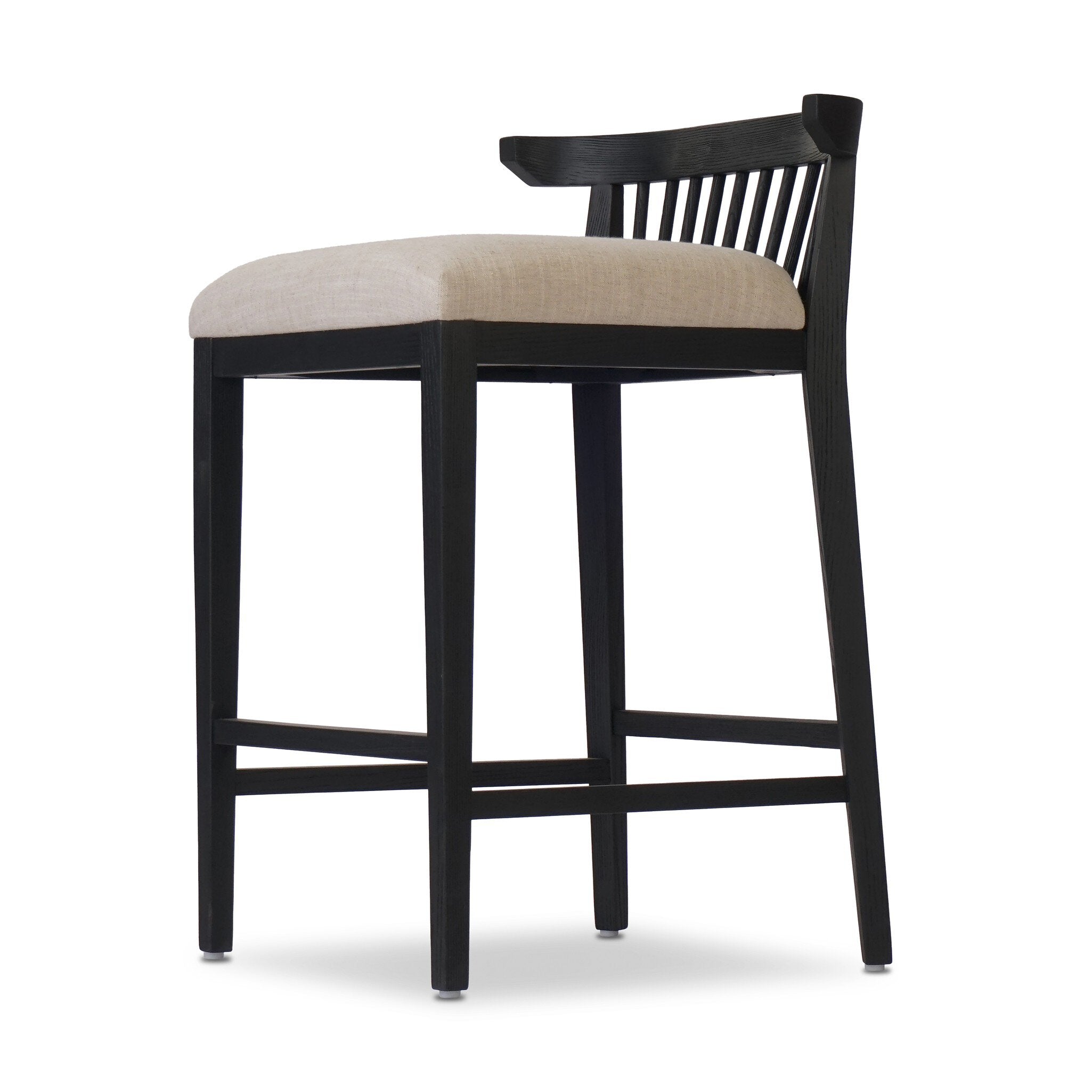 Four Hands Tullio Counter Stool — Savoy Parchment-Black Ash-Counter