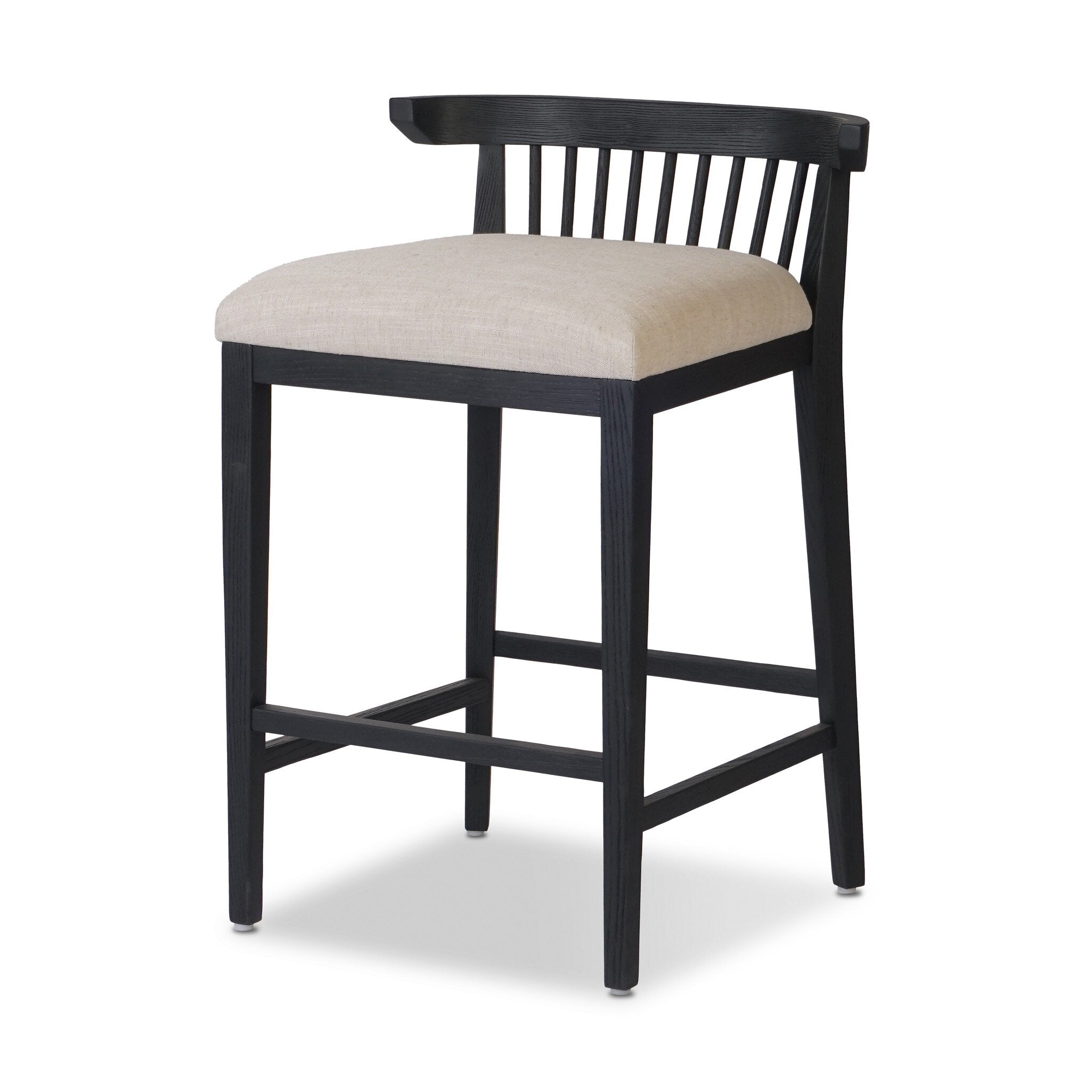 Four Hands Tullio Counter Stool — Savoy Parchment-Black Ash-Counter