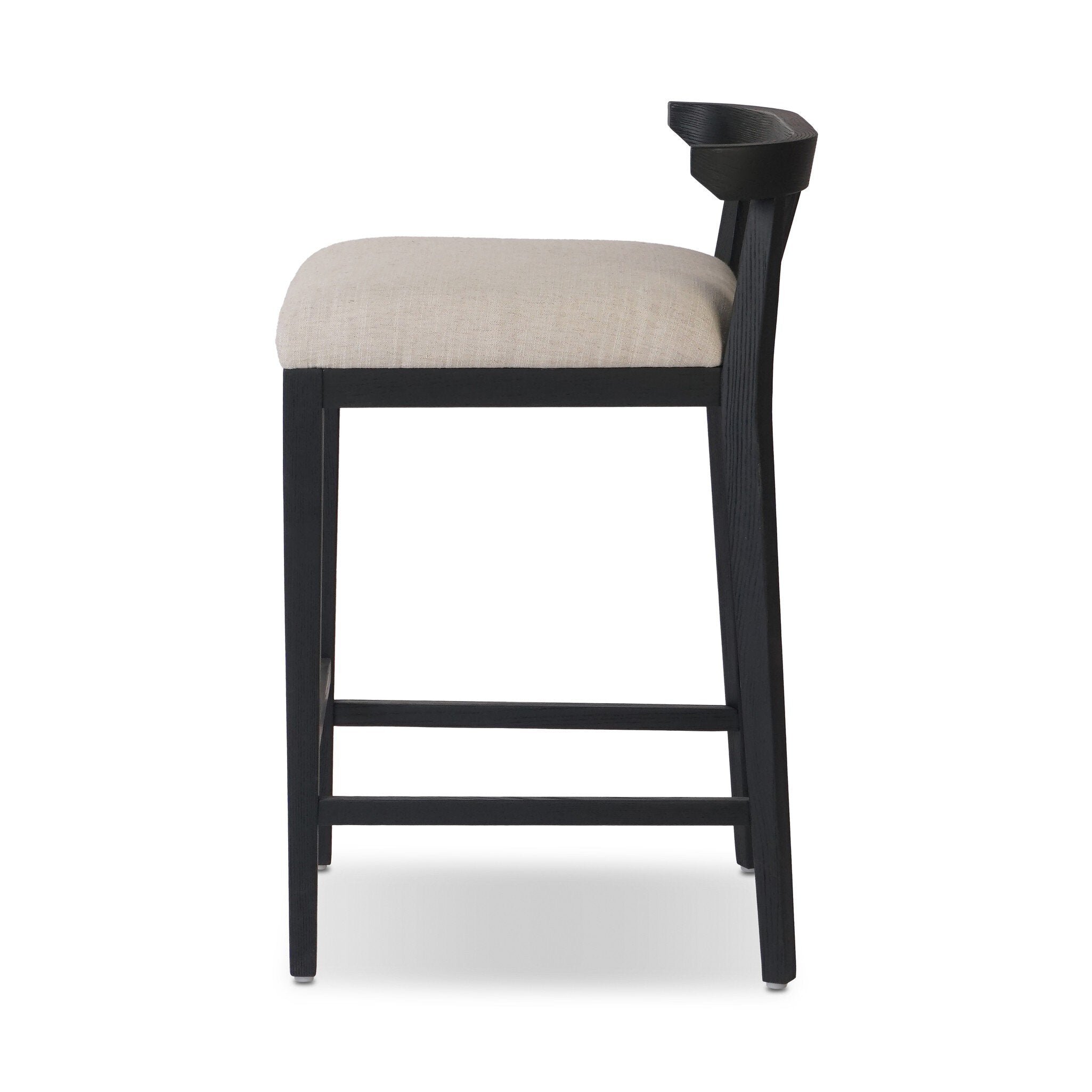 Four Hands Tullio Counter Stool — Savoy Parchment-Black Ash-Counter