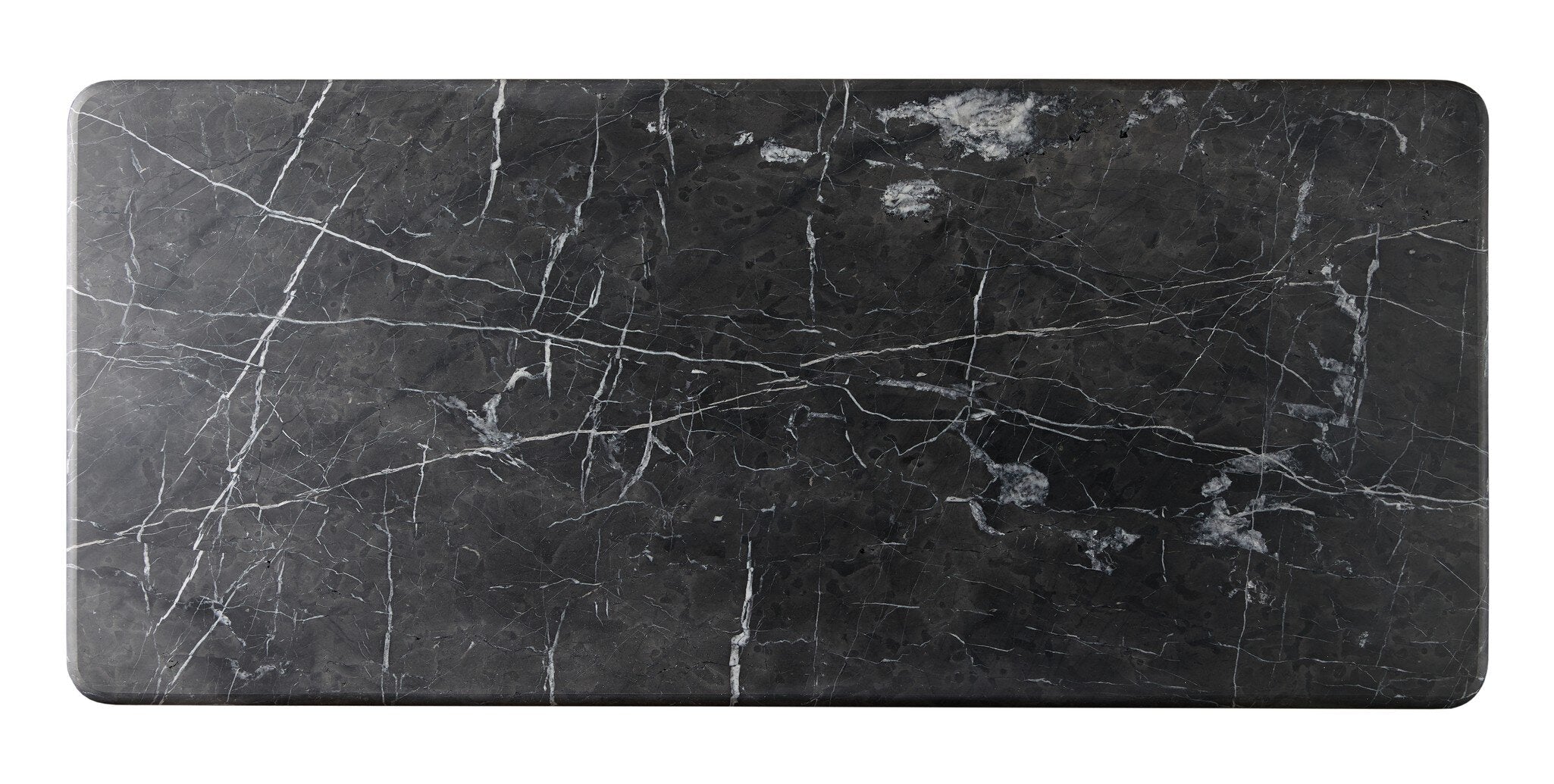Four Hands Tatum Desk — Walnut Natural-Black Marble-Black Steel
