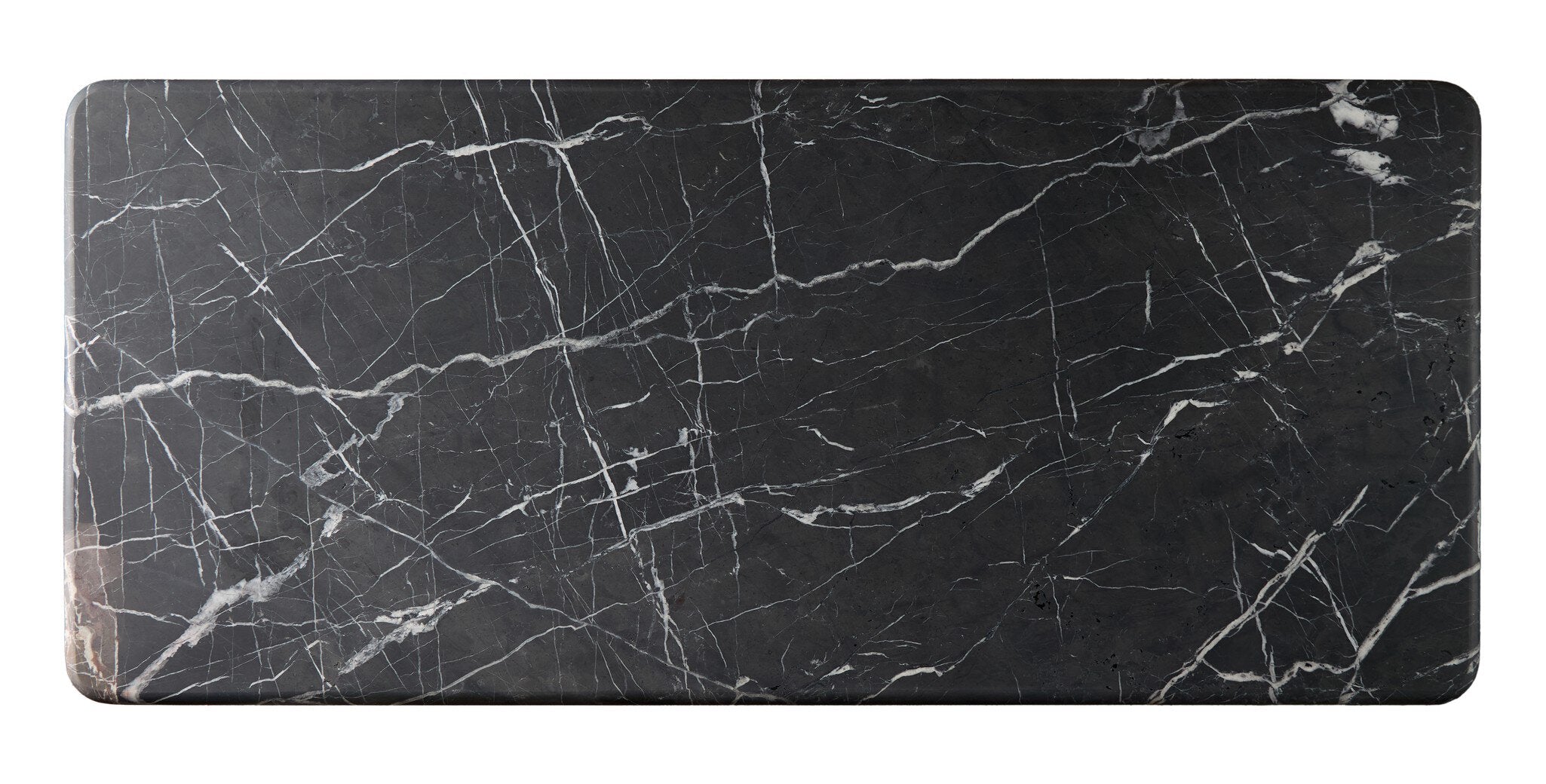 Four Hands Tatum Desk — Walnut Natural-Black Marble-Black Steel