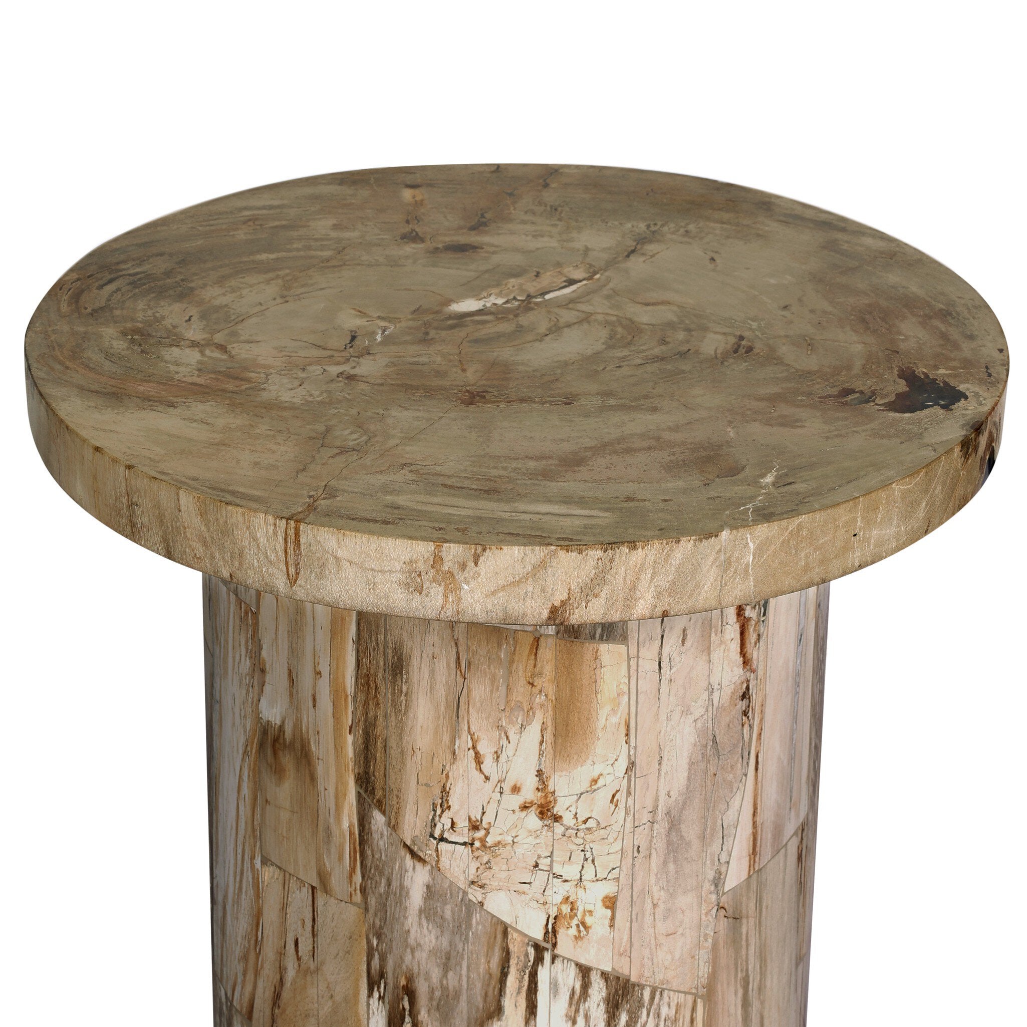 Four Hands Aida End Table — Light Petrified Wood