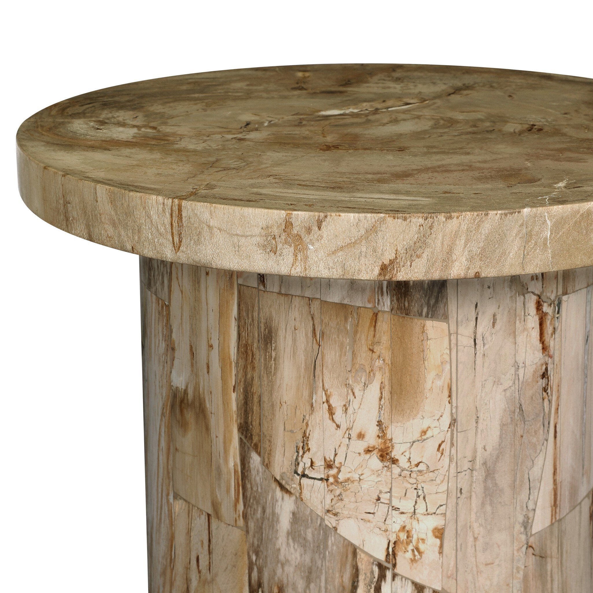 Four Hands Aida End Table — Light Petrified Wood