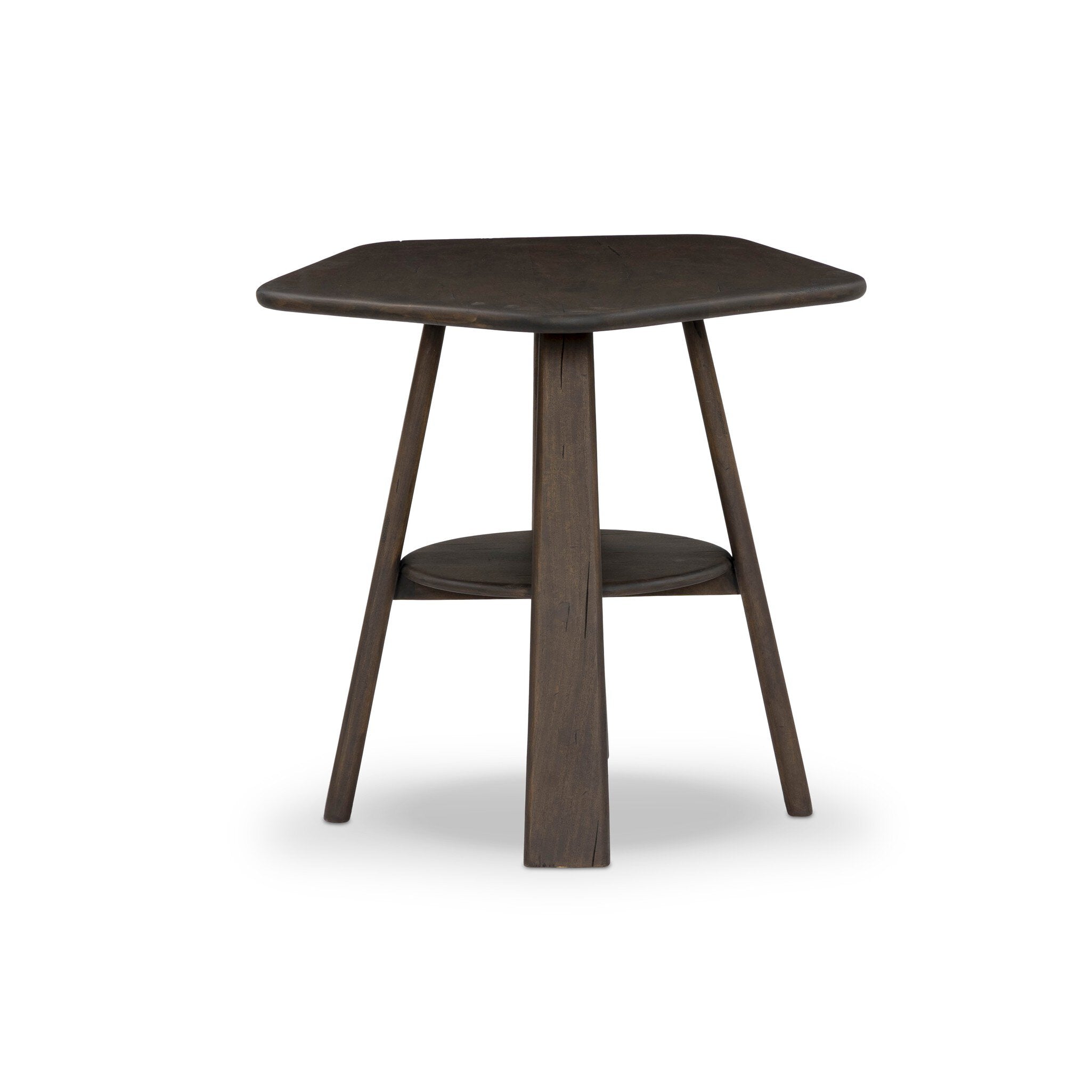 Four Hands Brennon End Table — Aged Belgium Bleach