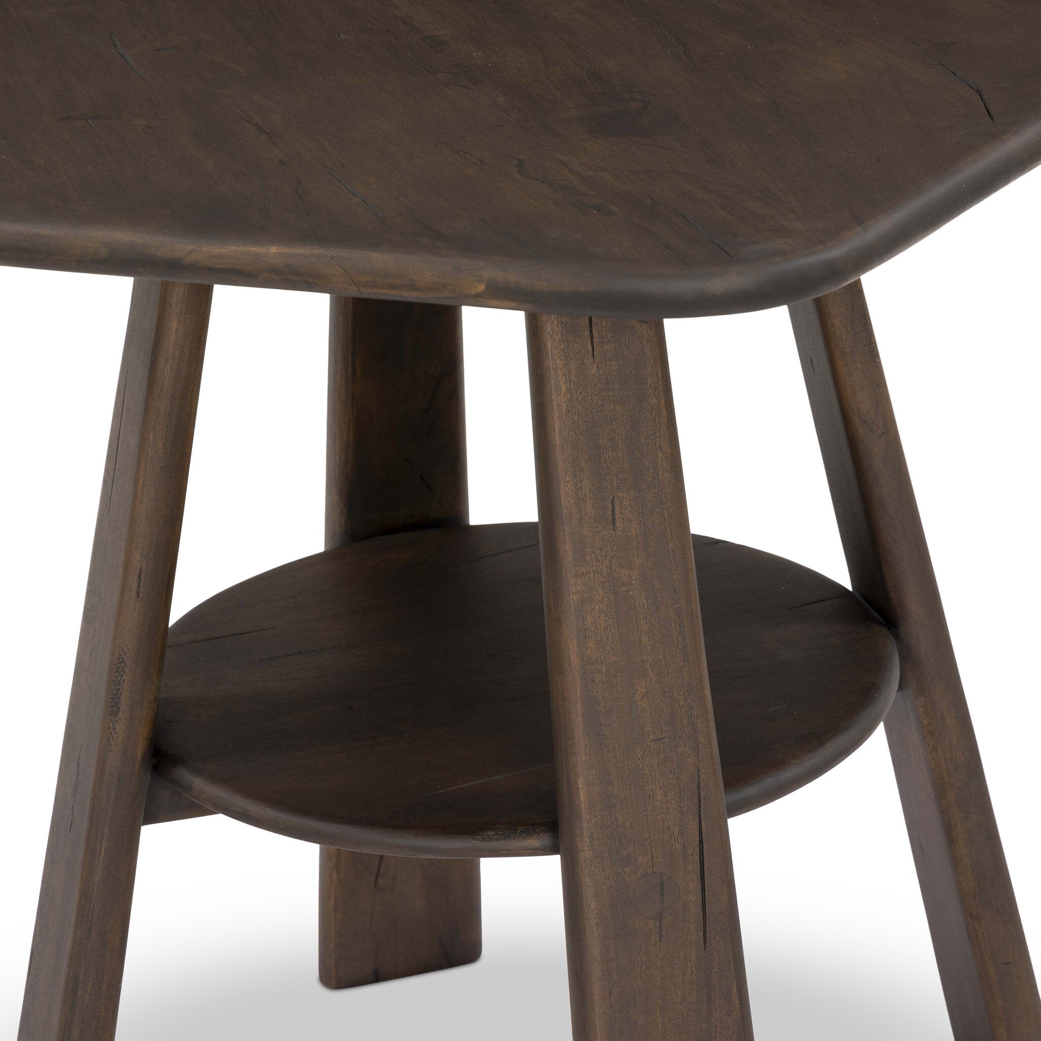 Four Hands Brennon End Table — Aged Belgium Bleach