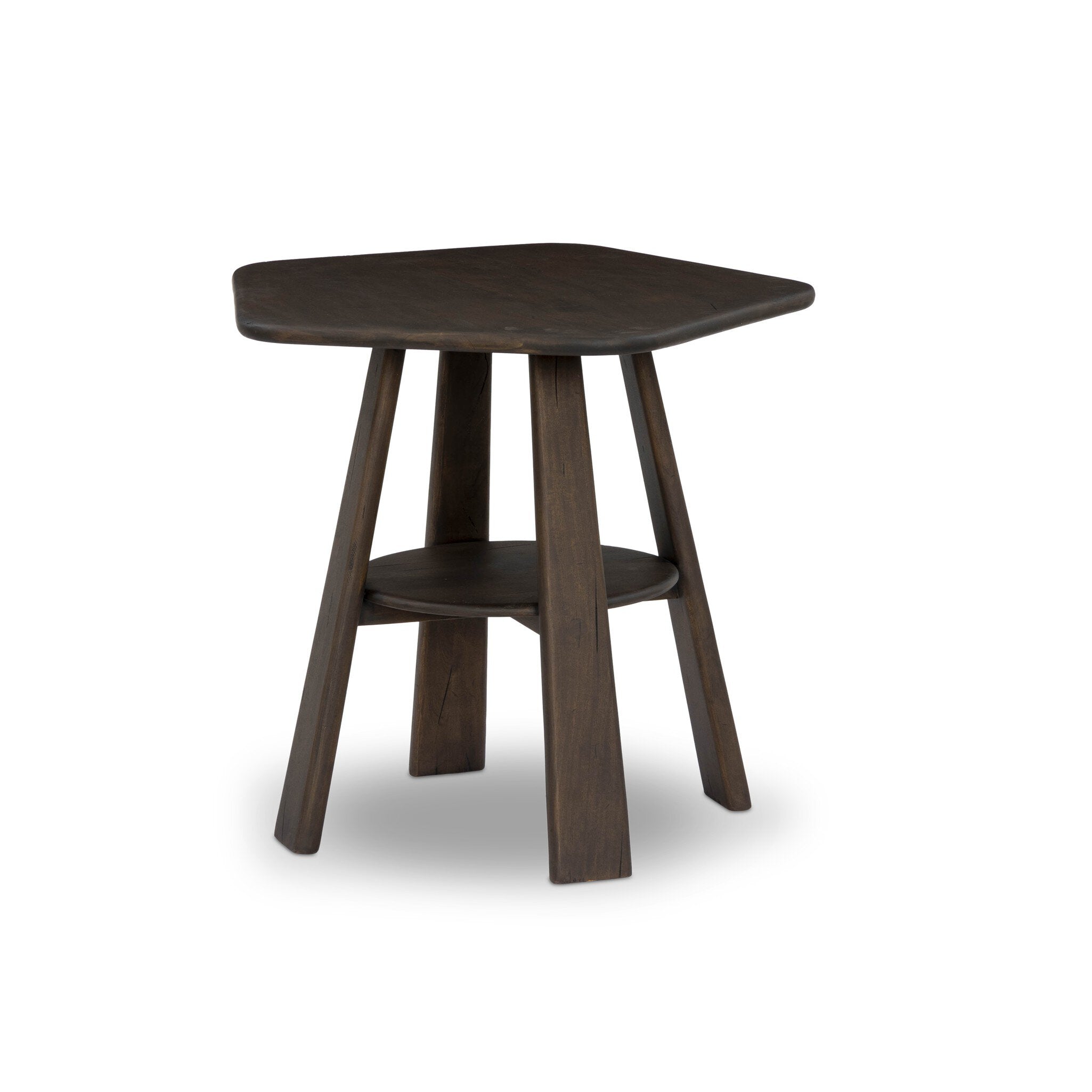Four Hands Brennon End Table — Aged Belgium Bleach