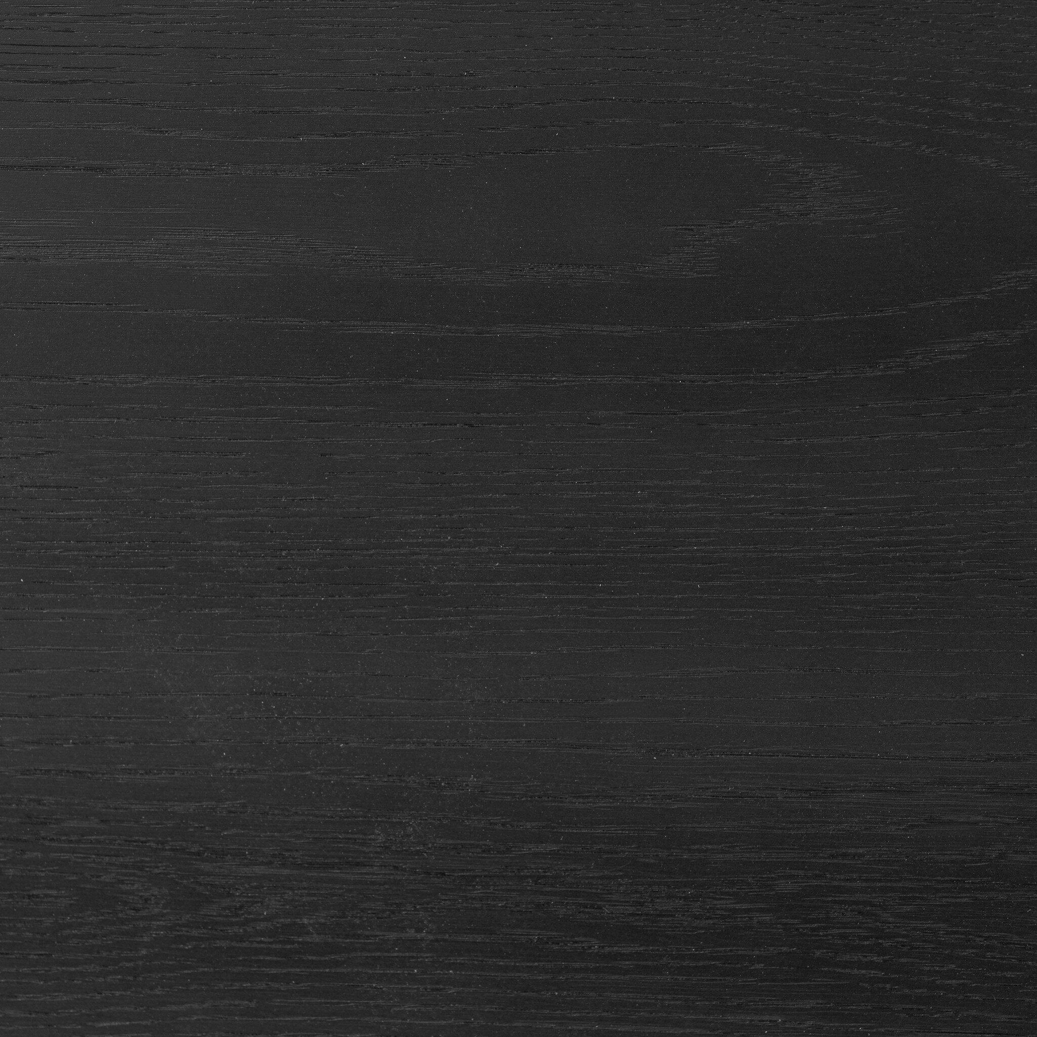 Four Hands Rosenell Round Coffee Table — Black Oak Veneer-Black Oak Solid-Black Paper Cord