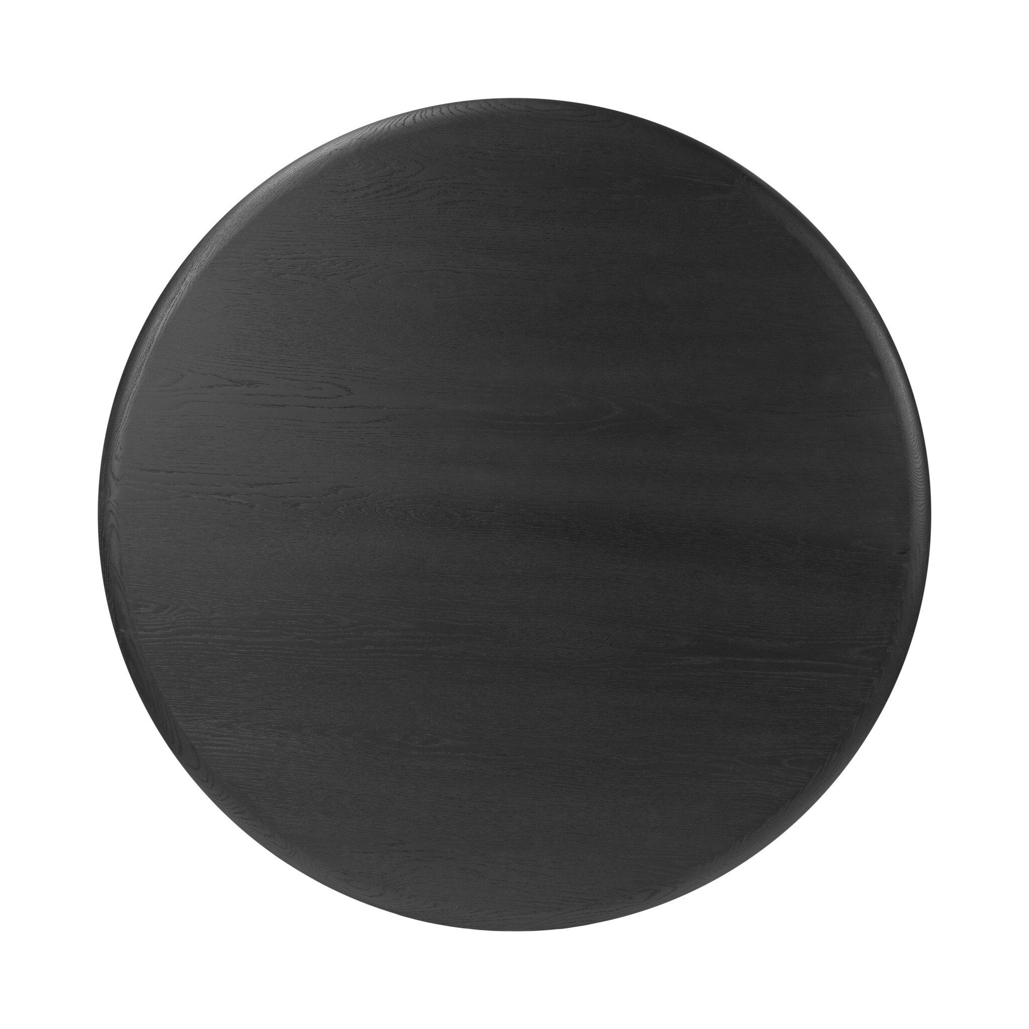 Four Hands Rosenell Round Coffee Table — Black Oak Veneer-Black Oak Solid-Black Paper Cord