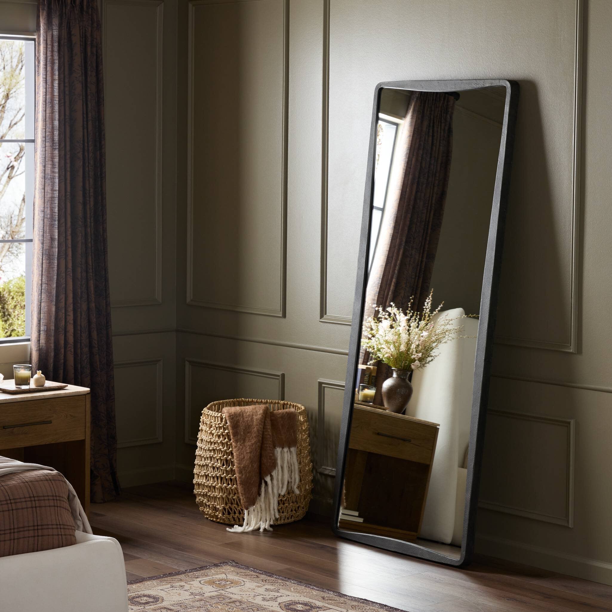 Four Hands Regis Floor Mirror — Hammered Grey-Mirror