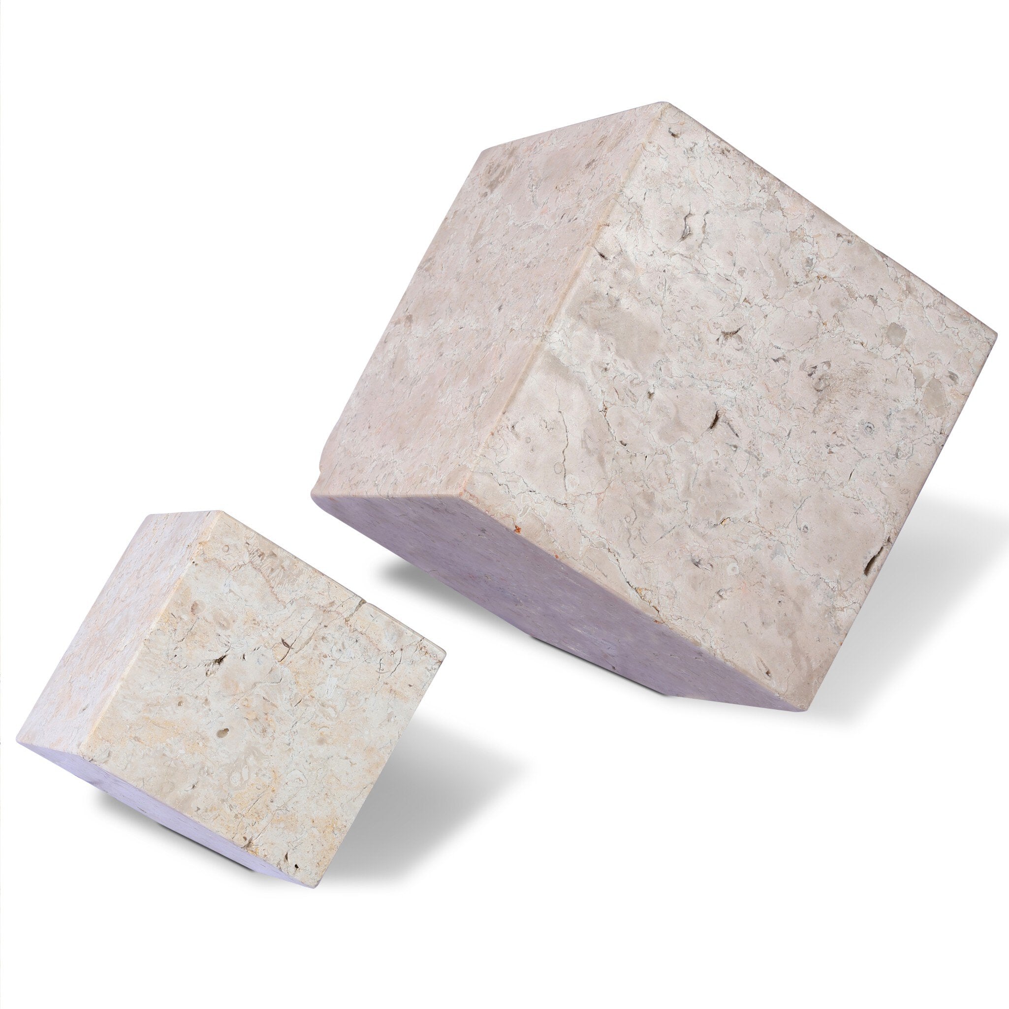 Four Hands Travertine Cube Sculpture Set — Romano Fosse Travertine
