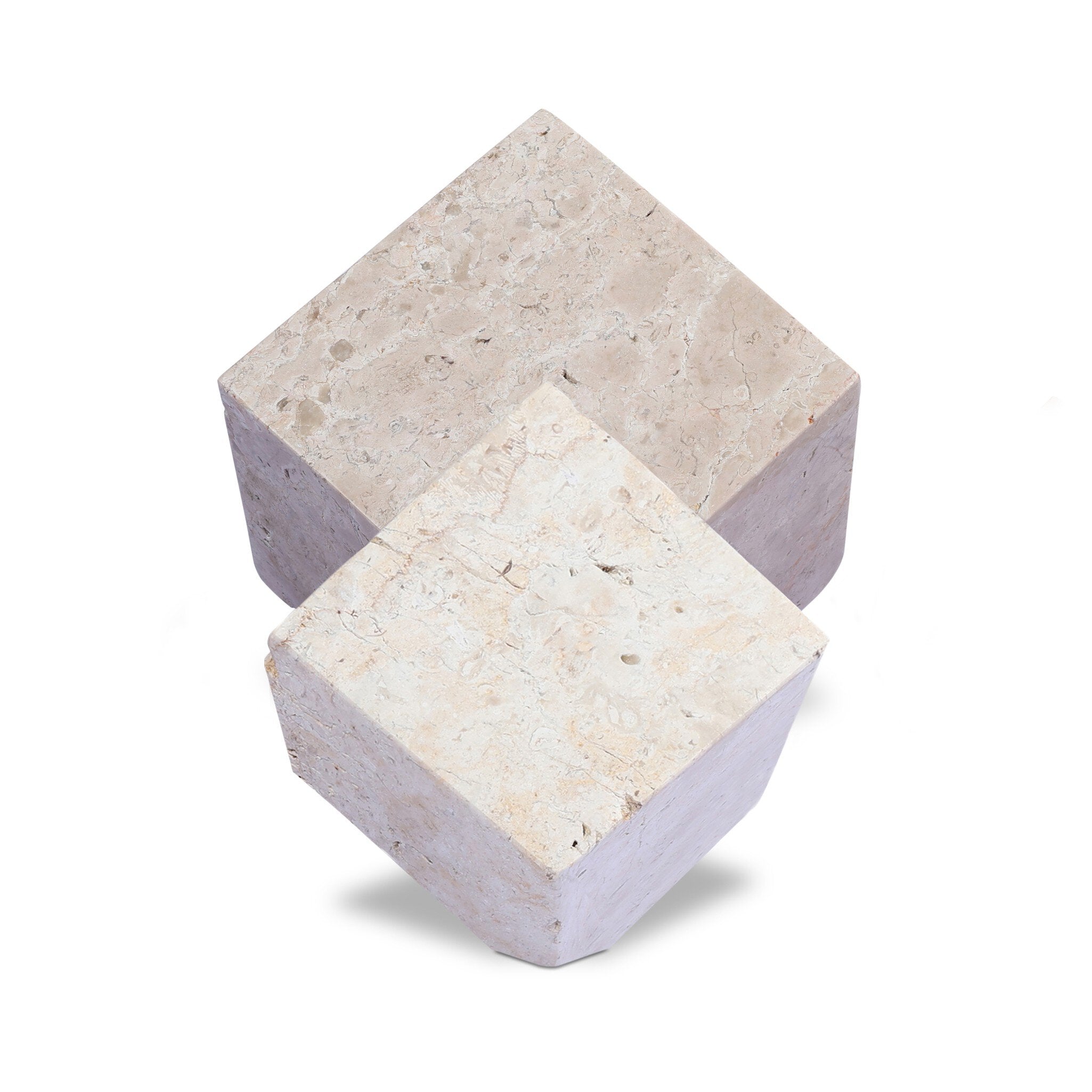 Four Hands Travertine Cube Sculpture Set — Romano Fosse Travertine
