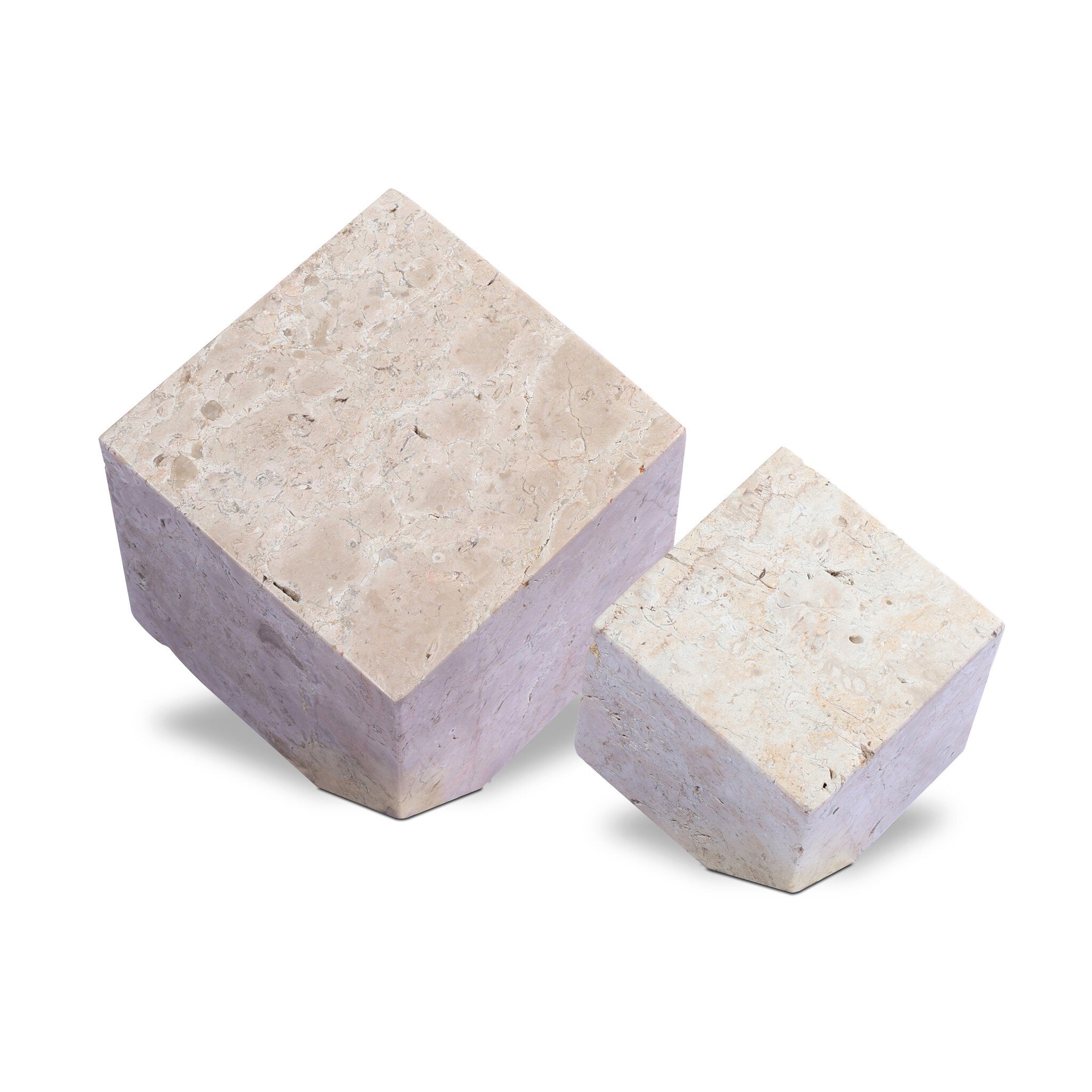Four Hands Travertine Cube Sculpture Set — Romano Fosse Travertine