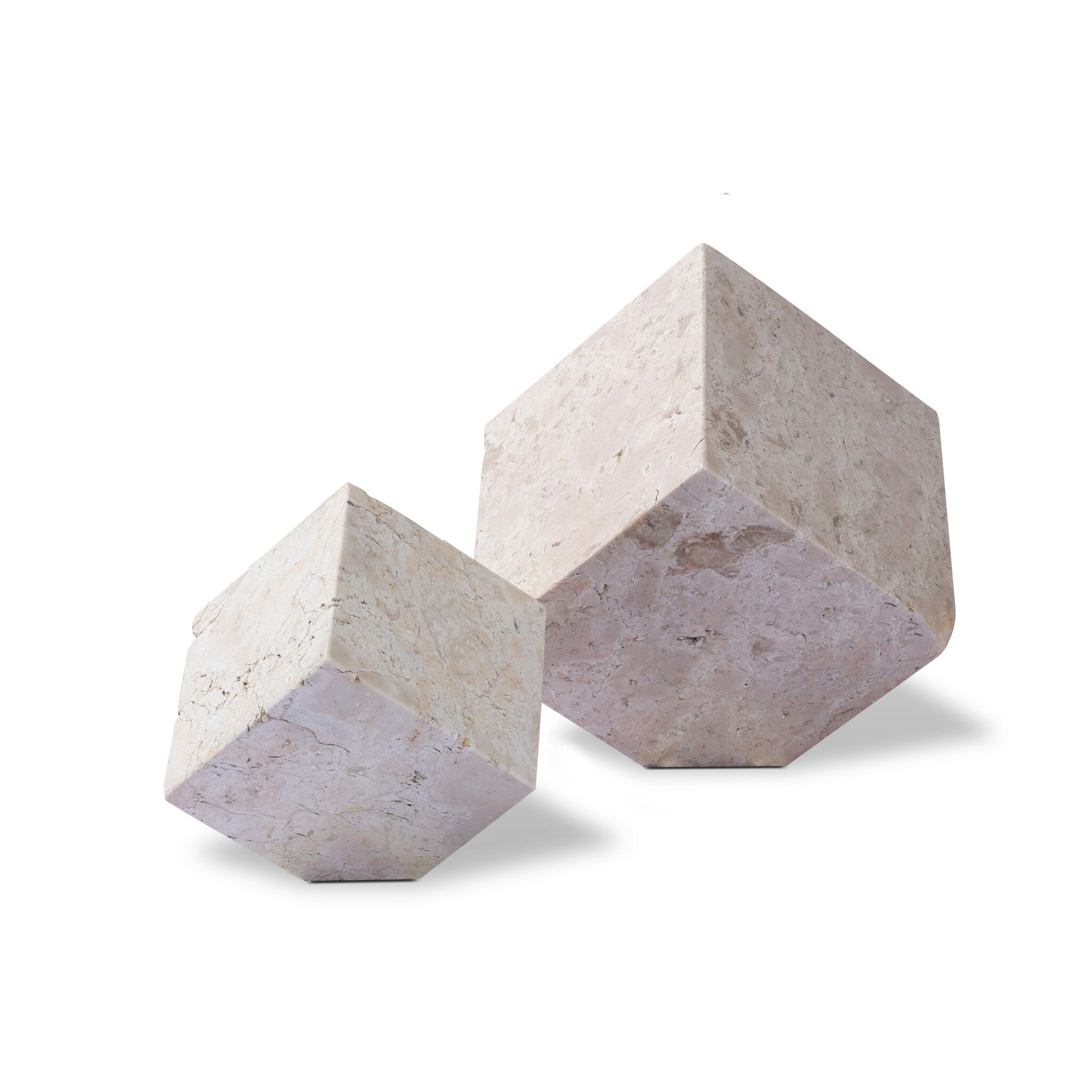 Four Hands Travertine Cube Sculpture Set — Romano Fosse Travertine