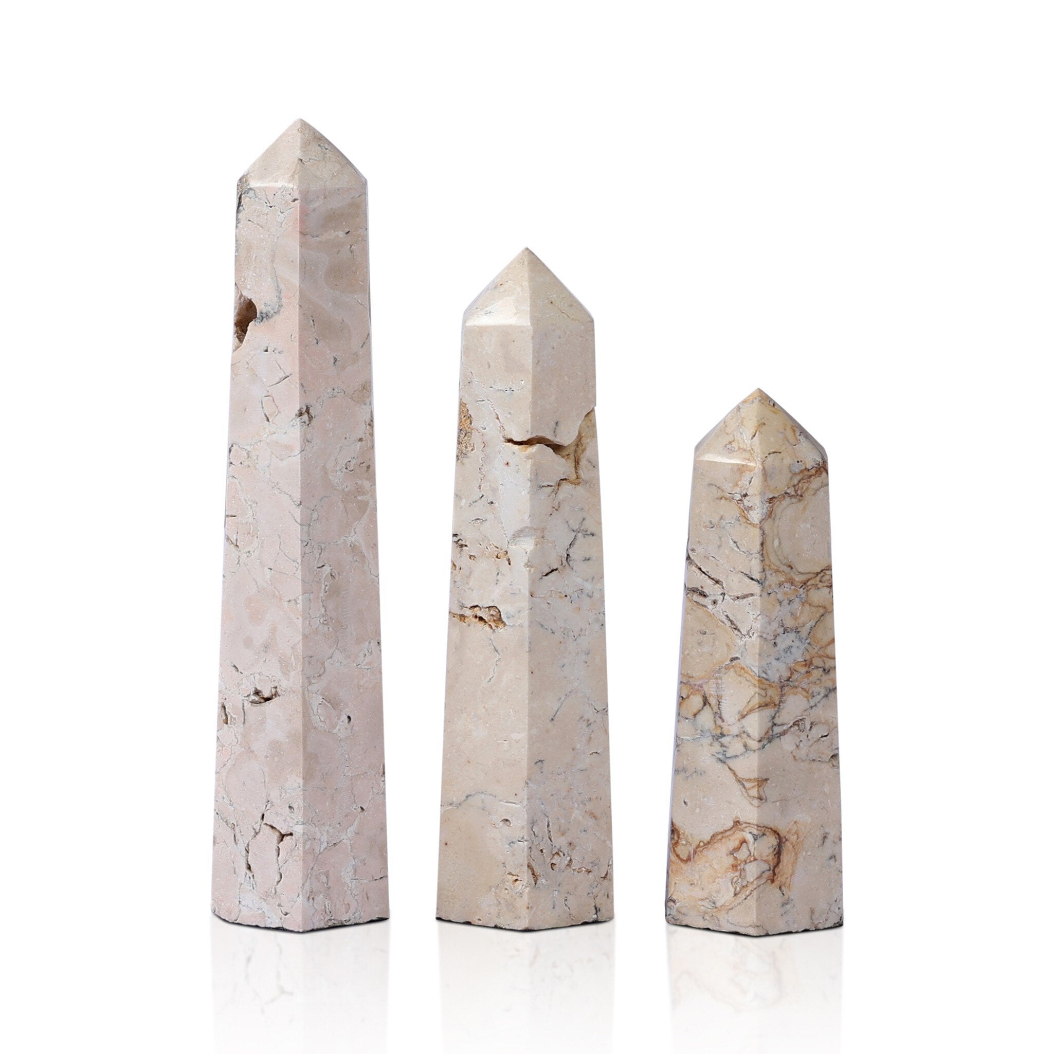 Four Hands Travertine Obelisk Set — Romano Fosse Travertine
