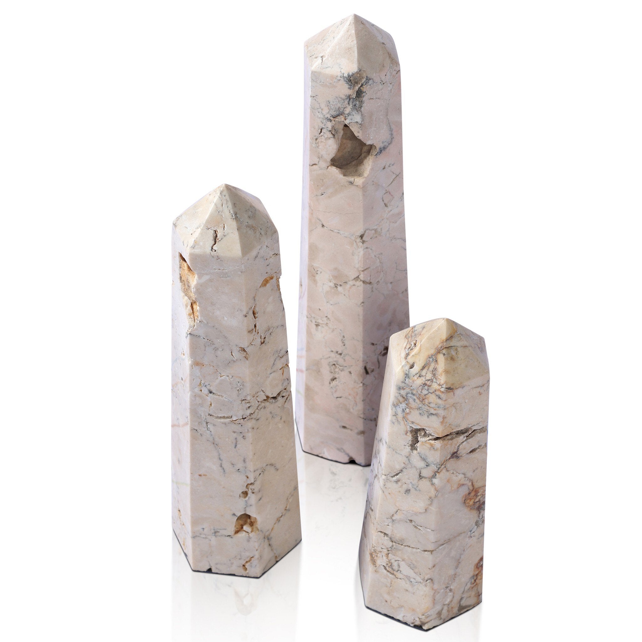 Four Hands Travertine Obelisk Set — Romano Fosse Travertine