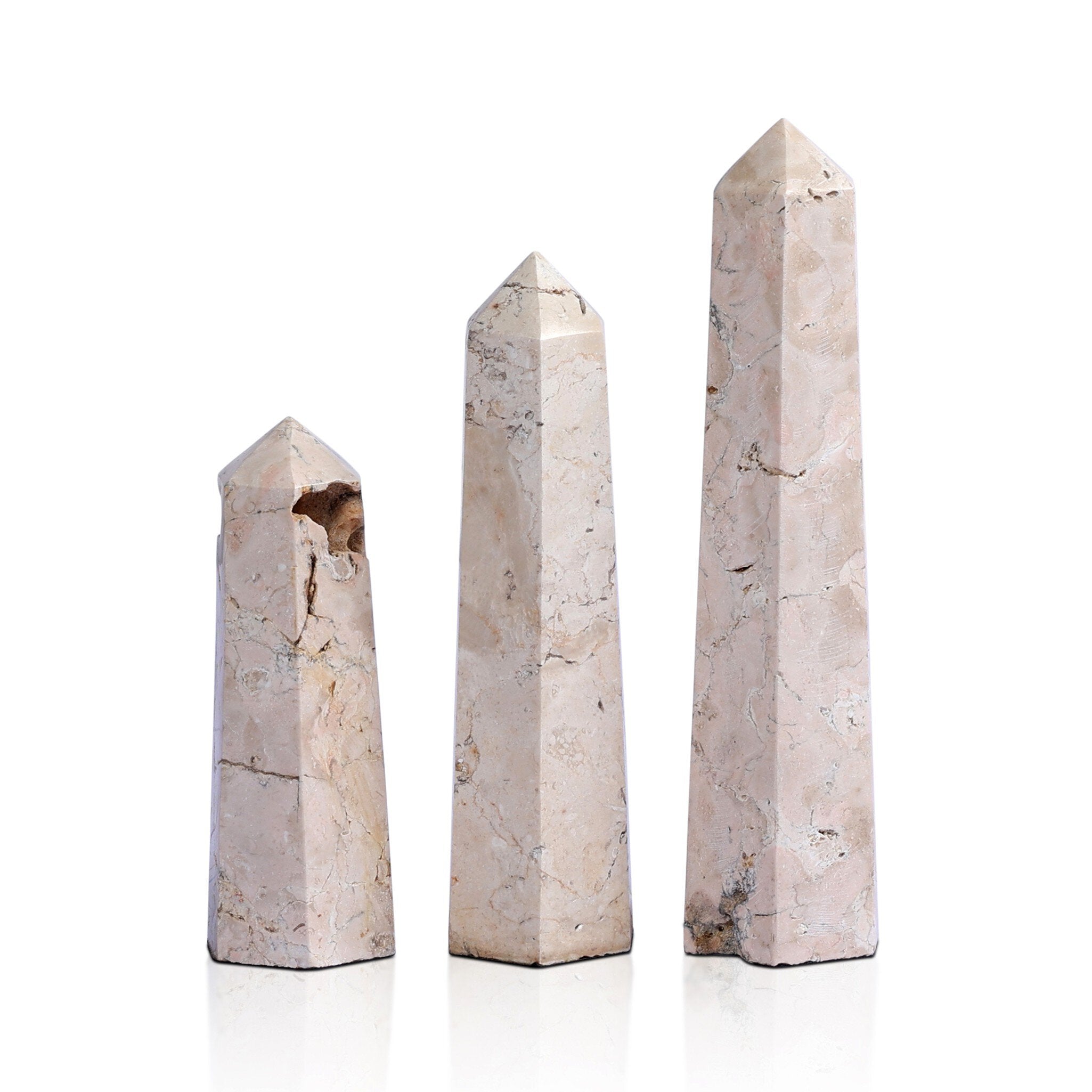 Four Hands Travertine Obelisk Set — Romano Fosse Travertine