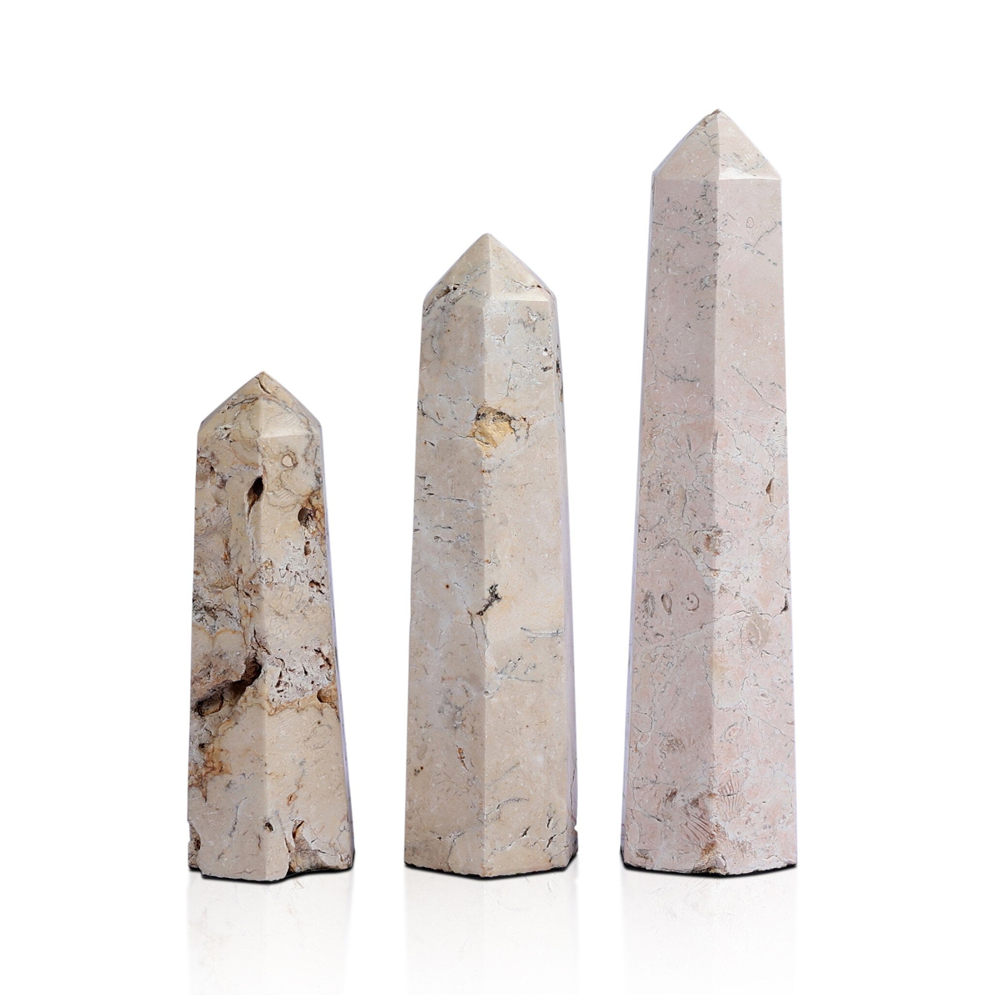 Four Hands Travertine Obelisk Set — Romano Fosse Travertine