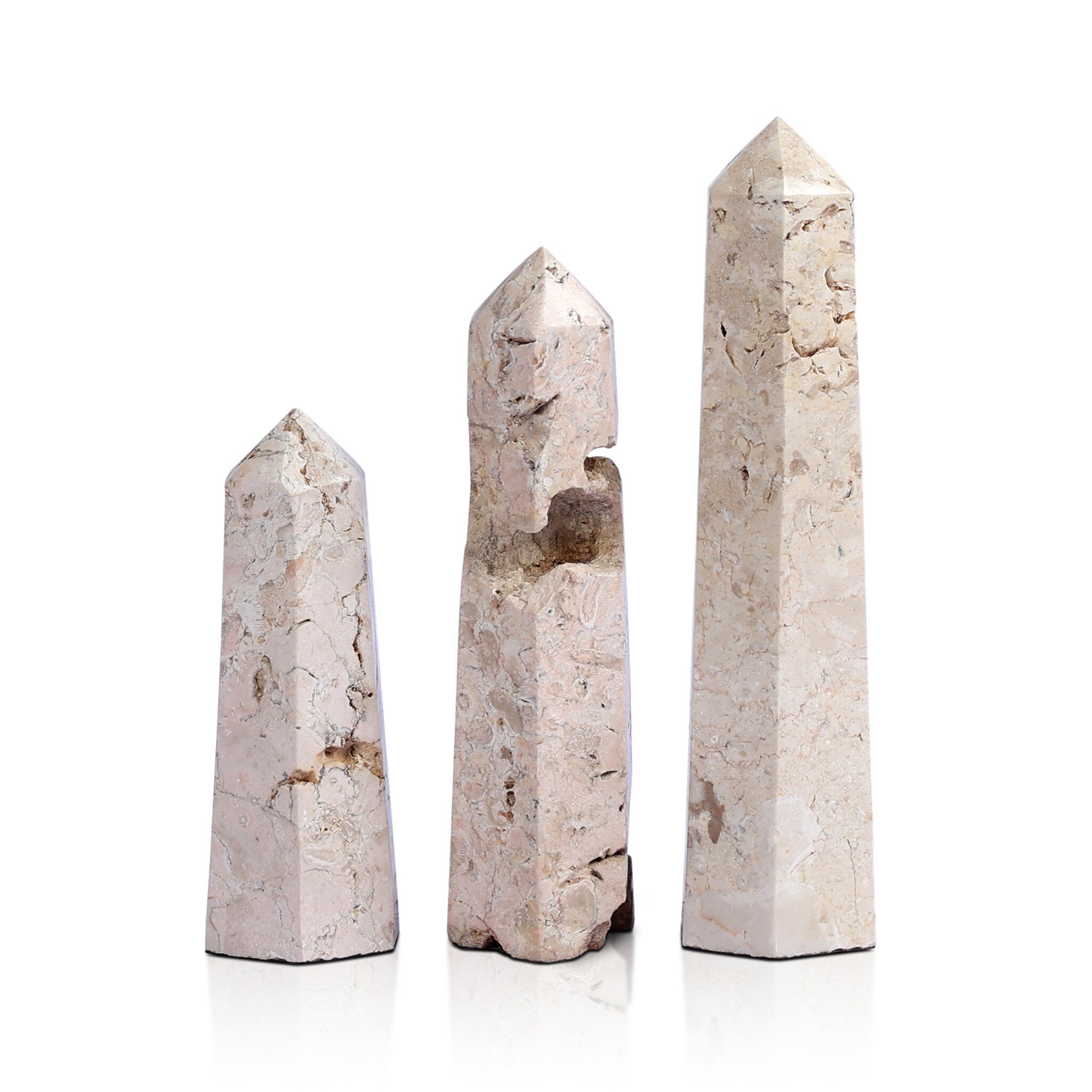 Four Hands Travertine Obelisk Set — Romano Fosse Travertine