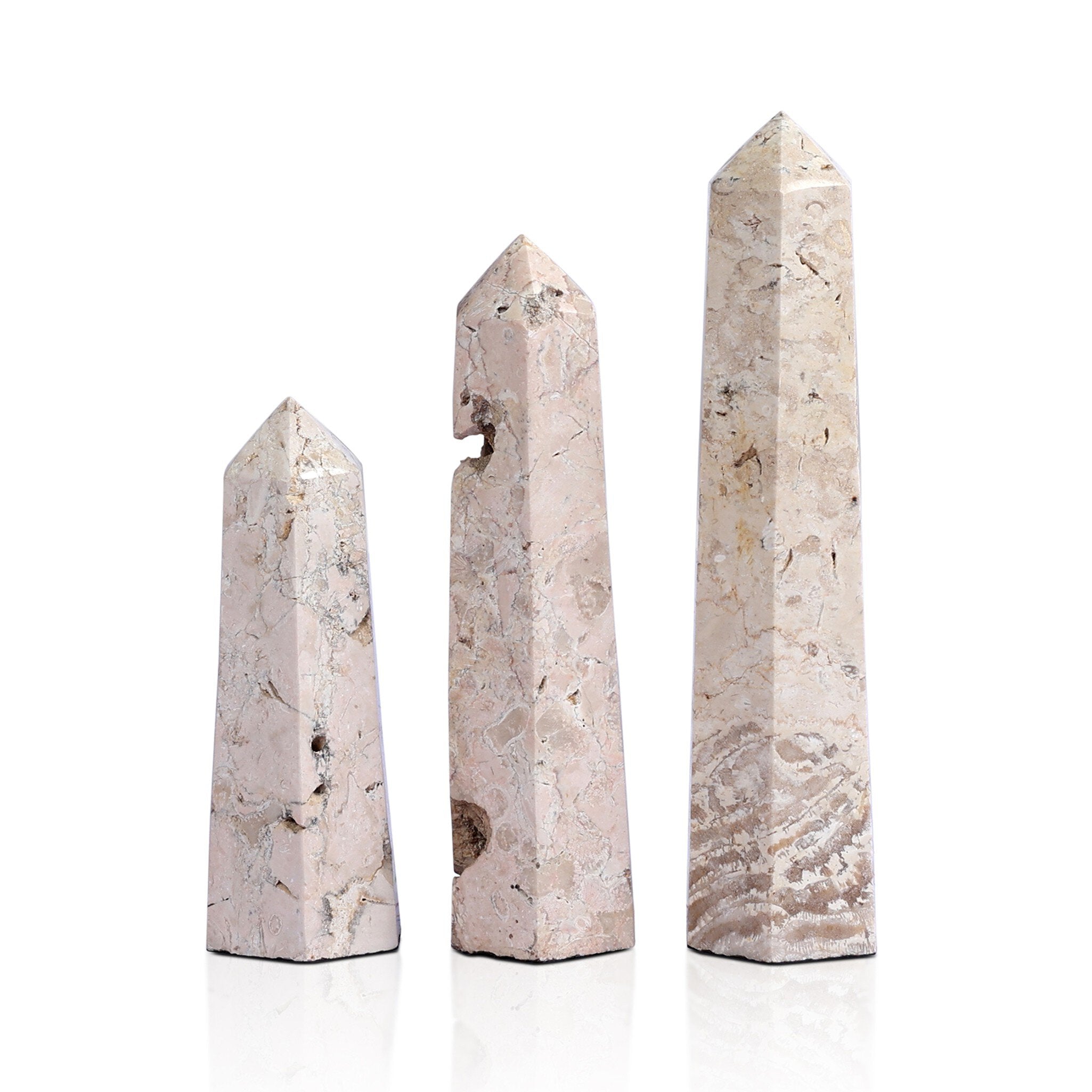 Four Hands Travertine Obelisk Set — Romano Fosse Travertine