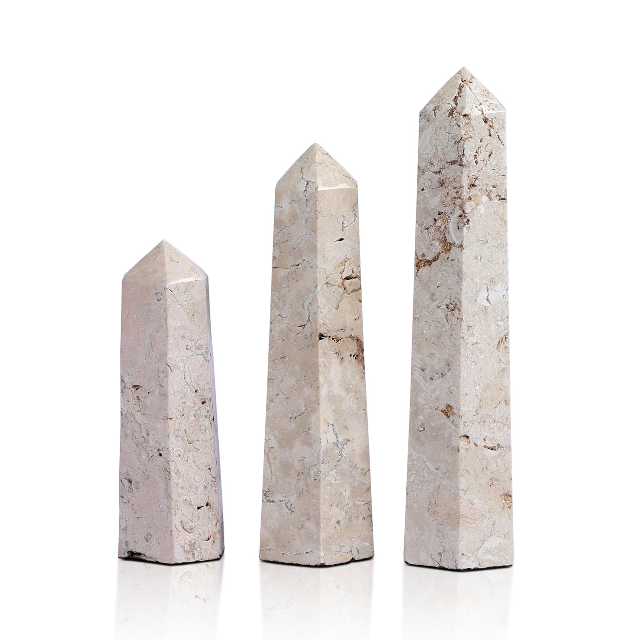 Four Hands Travertine Obelisk Set — Romano Fosse Travertine