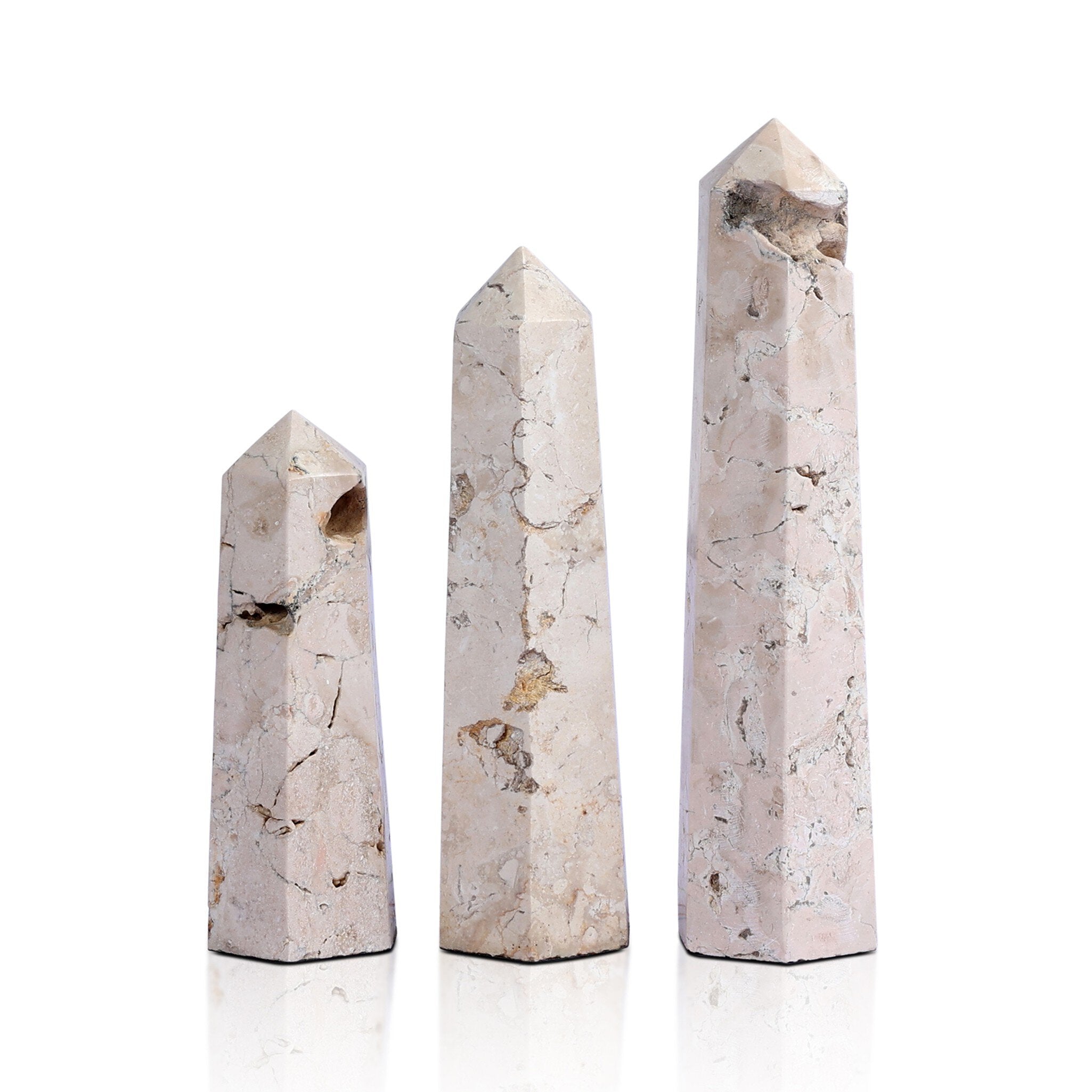 Four Hands Travertine Obelisk Set — Romano Fosse Travertine