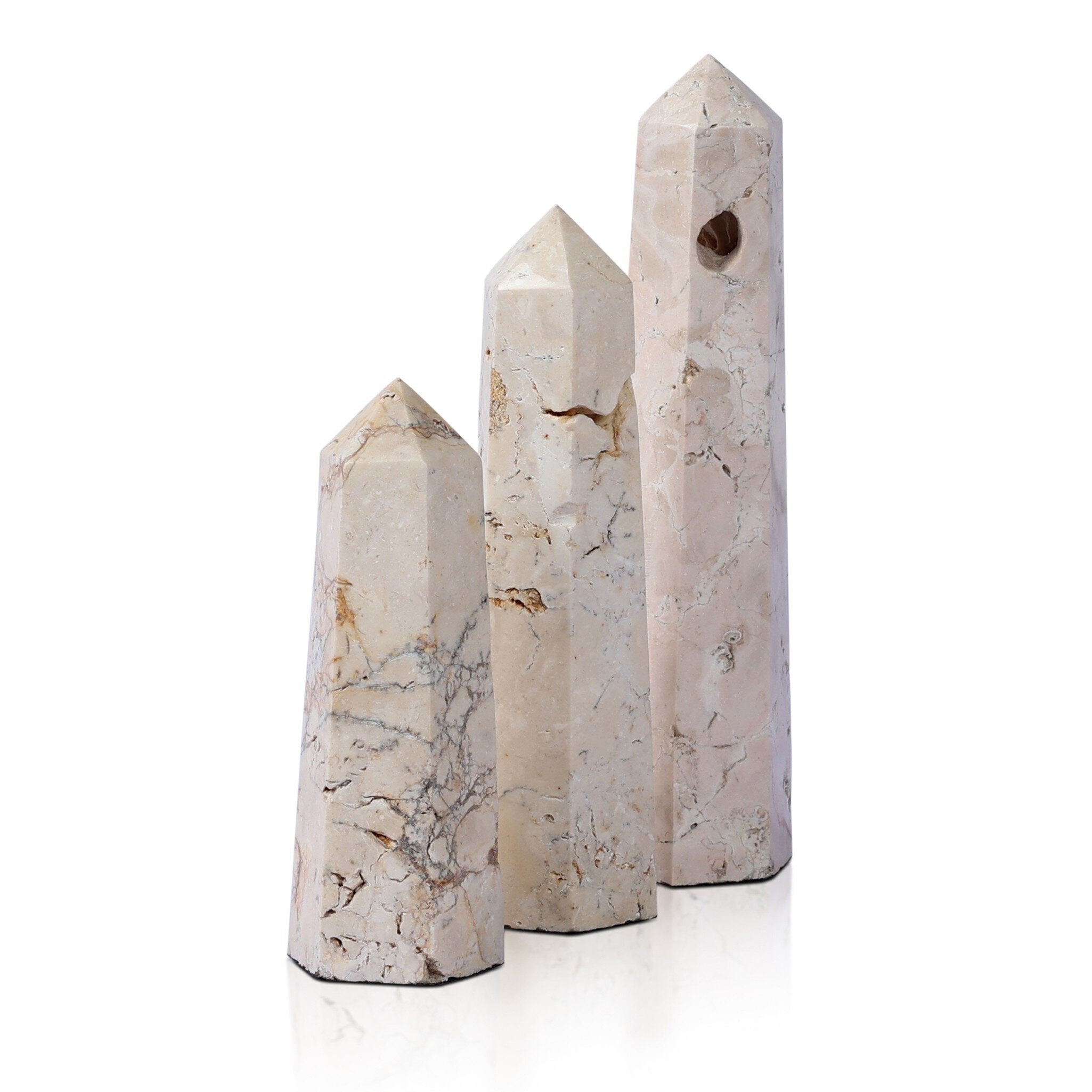 Four Hands Travertine Obelisk Set — Romano Fosse Travertine