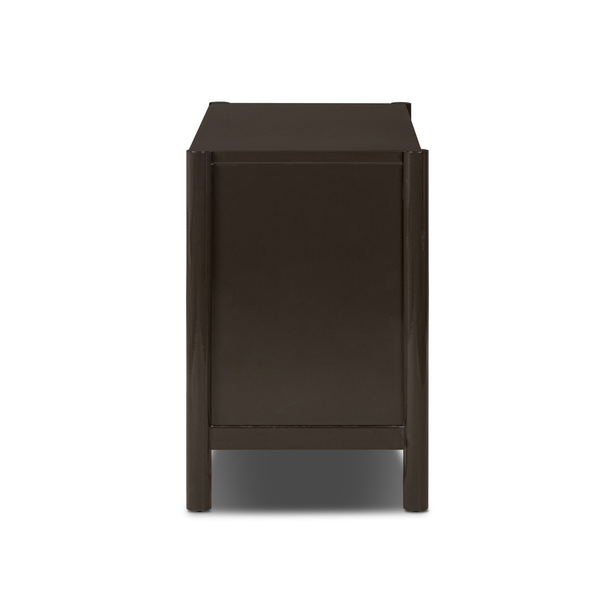 Four Hands Vinco Sideboard — Worn Black Oak-Black Onyx Lacquer-Oil Rubbed Bronze
