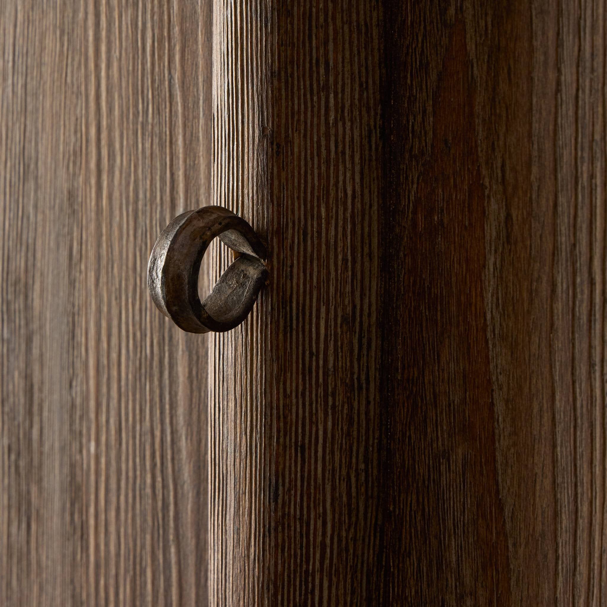 Four Hands Alcott Cabinet — Distressed Cocoa Pine-Distressed Cocoa Pine Veneer-Aged Iron