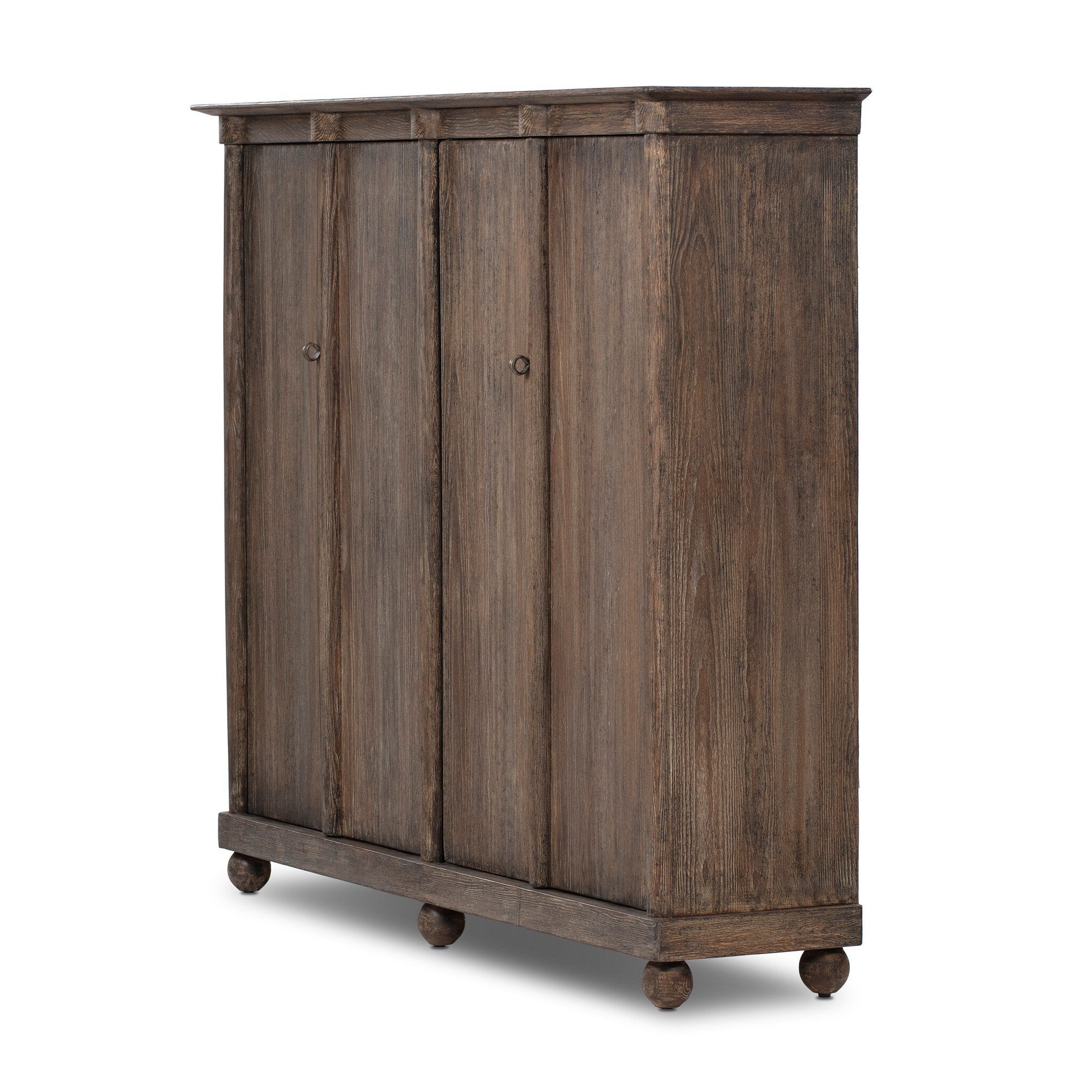 Four Hands Alcott Cabinet — Distressed Cocoa Pine-Distressed Cocoa Pine Veneer-Aged Iron