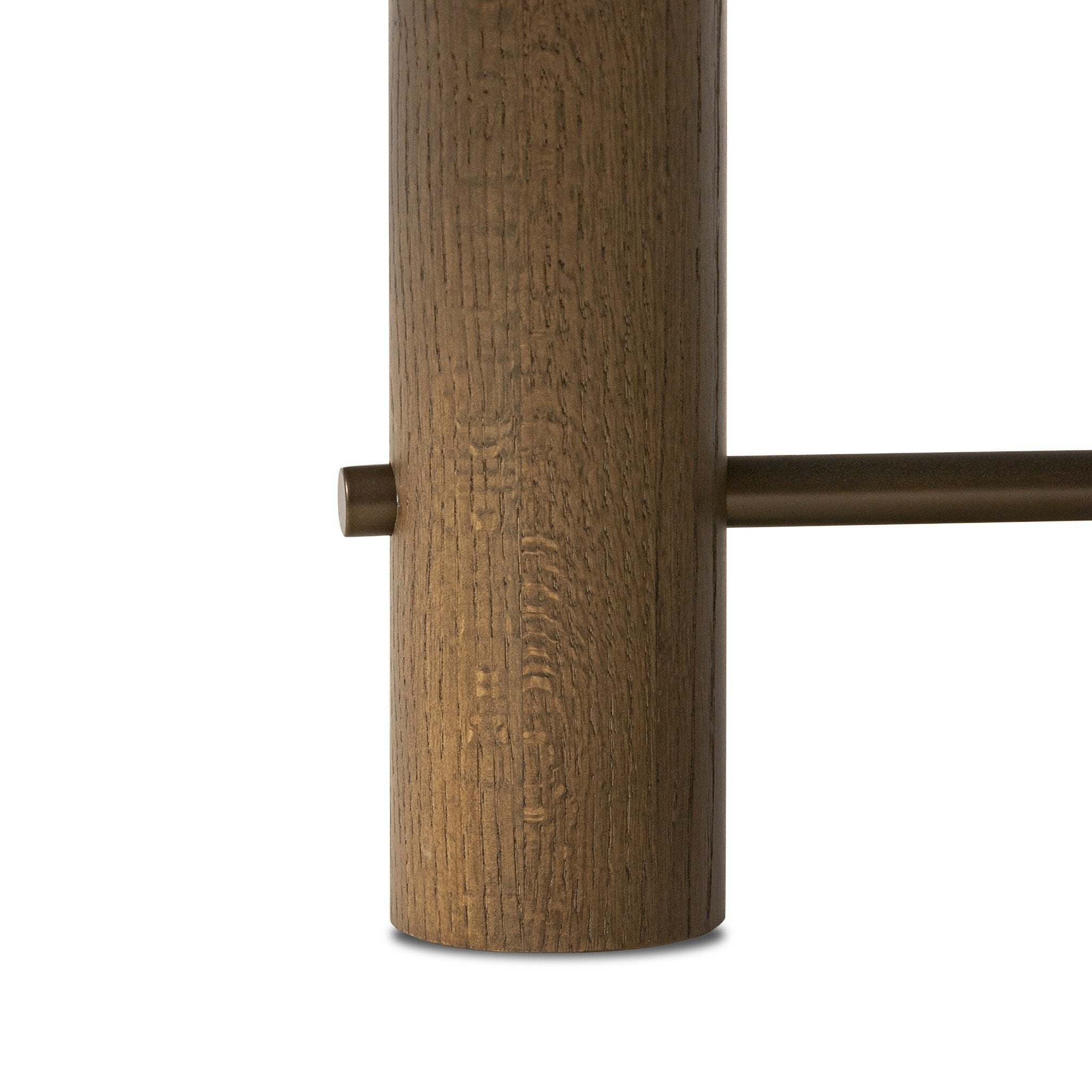 Four Hands Zia Coffee Table — Olive Lacquer-Umber Oak Solid-Polished Bronze