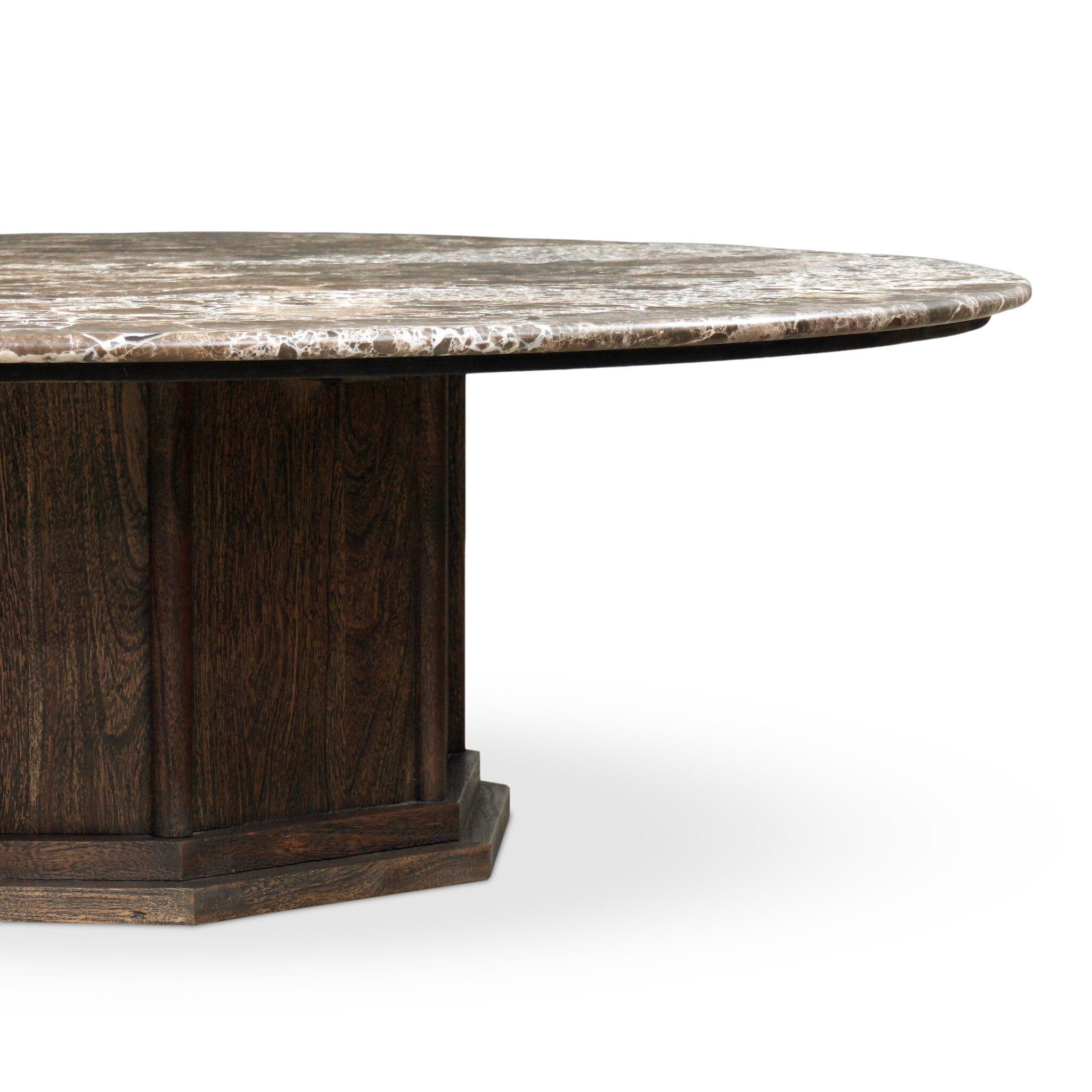 Four Hands Pavlo Coffee Table — Dark Brown Acacia-Brown Marble