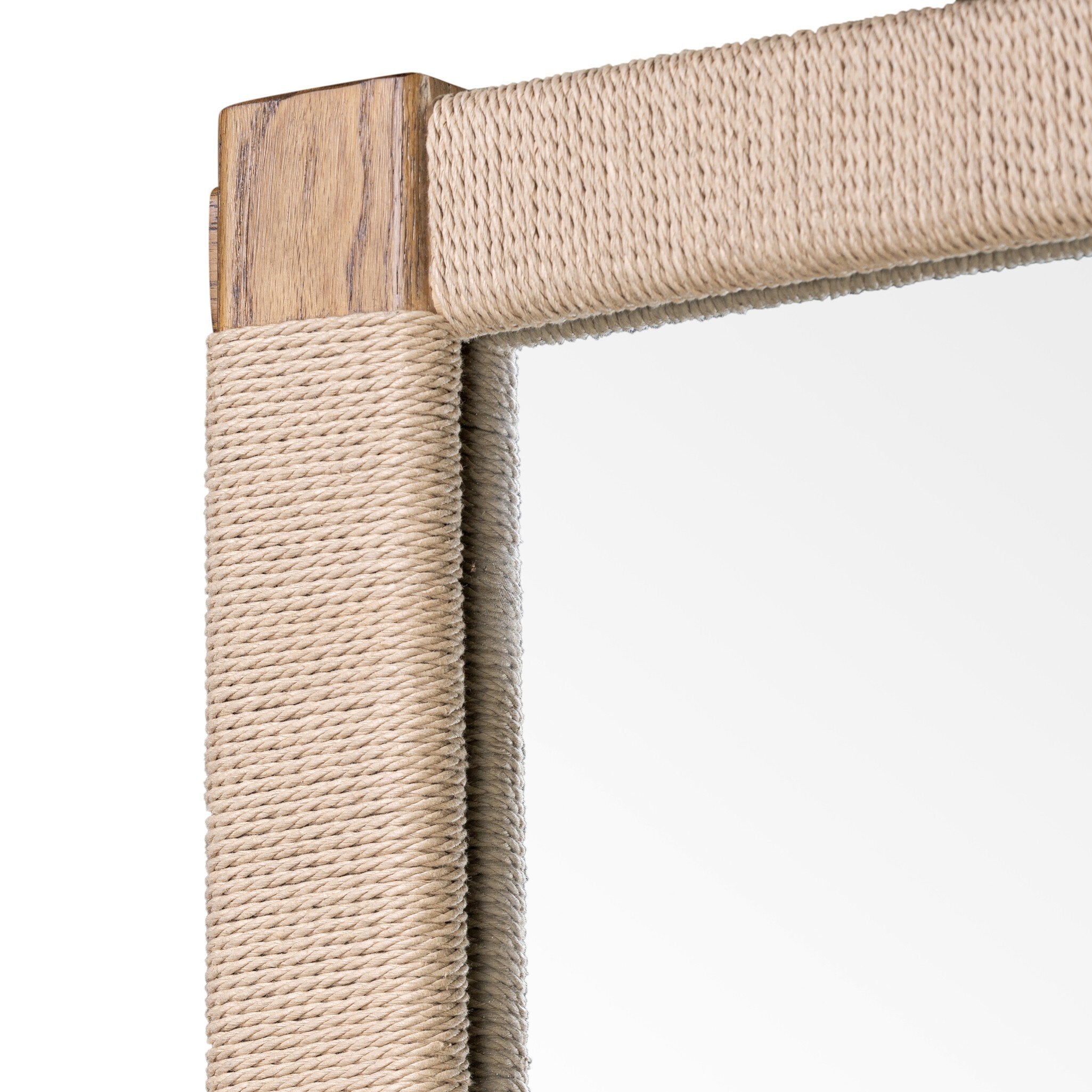Four Hands Janey Mirror — Fawn Oak-Natural Paper Cord