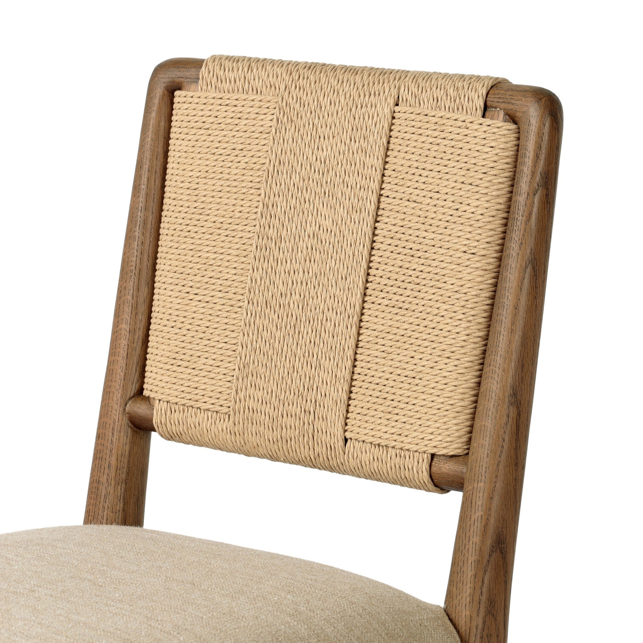 Four Hands Rothler Bar + Counter Stool — Alcala Wheat-Tan Ash-Double Twisted Paper Cord-Counter