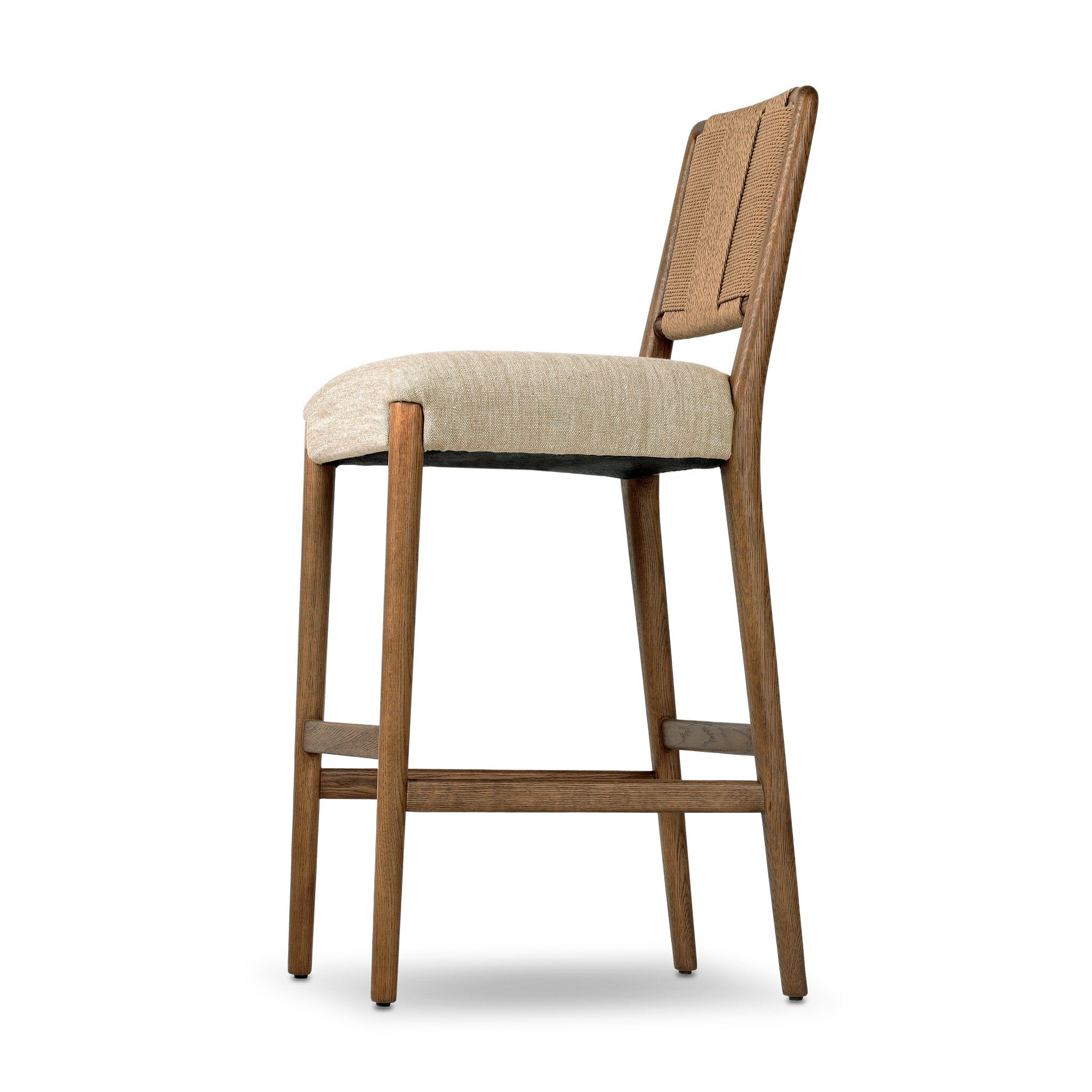Four Hands Rothler Bar + Counter Stool — Alcala Wheat-Tan Oak-Double Twisted Paper Cord-Bar