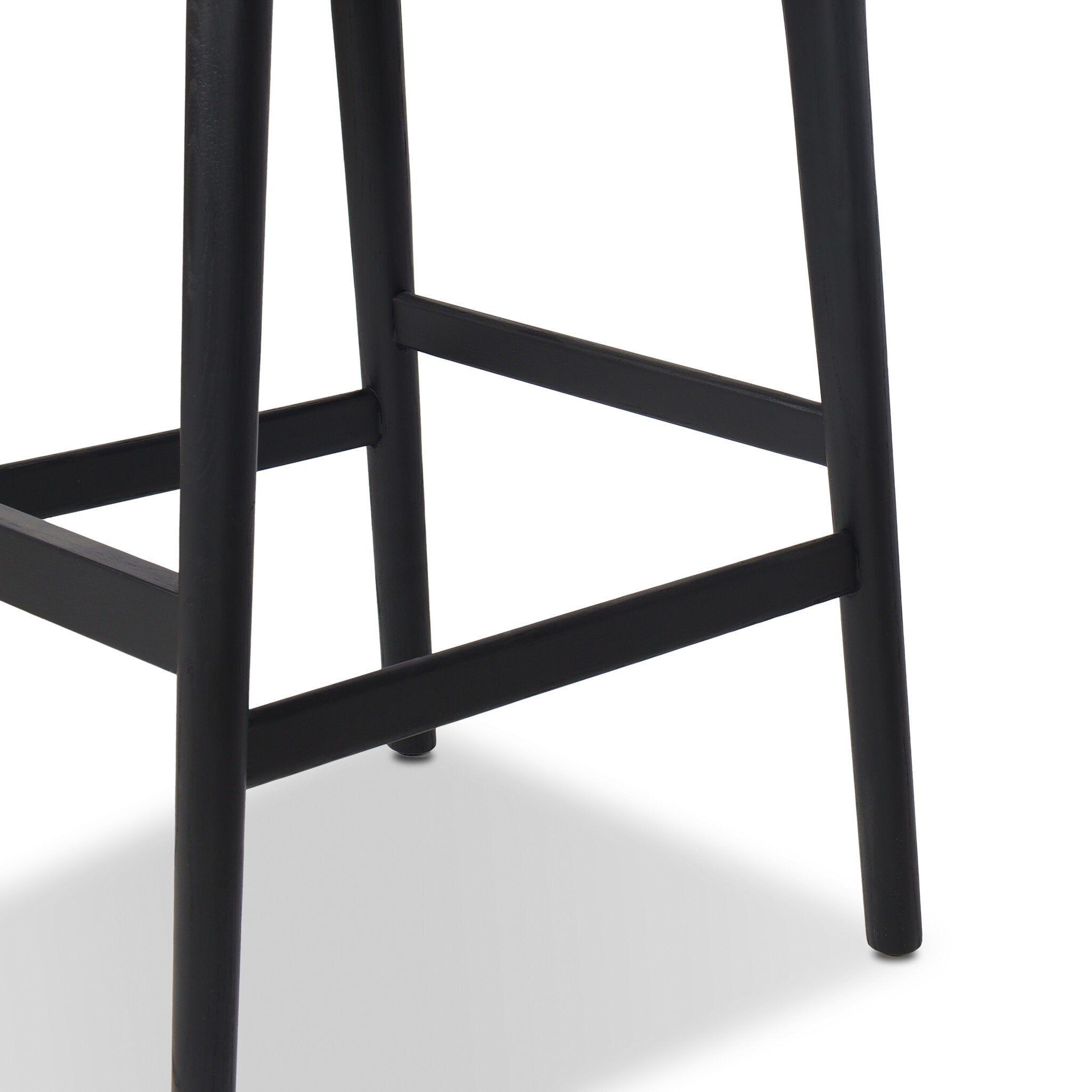 Four Hands Rothler Bar + Counter Stool — Essence Natural-Black Brushed Ash-Double Twisted Black Paper Cord-Bar