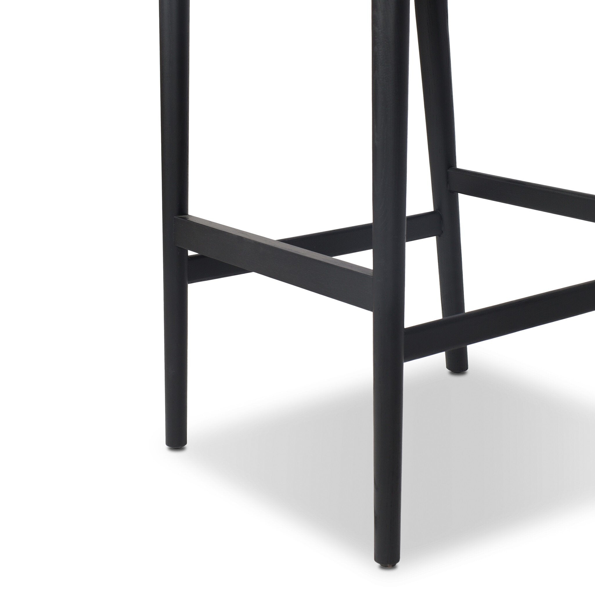 Four Hands Rothler Bar + Counter Stool — Essence Natural-Black Brushed Ash-Double Twisted Black Paper Cord-Bar