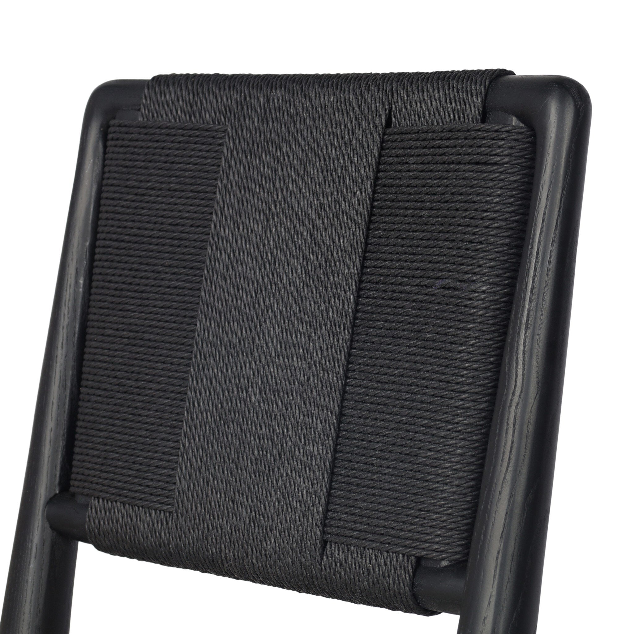Four Hands Rothler Bar + Counter Stool — Essence Natural-Black Brushed Ash-Double Twisted Black Paper Cord-Counter