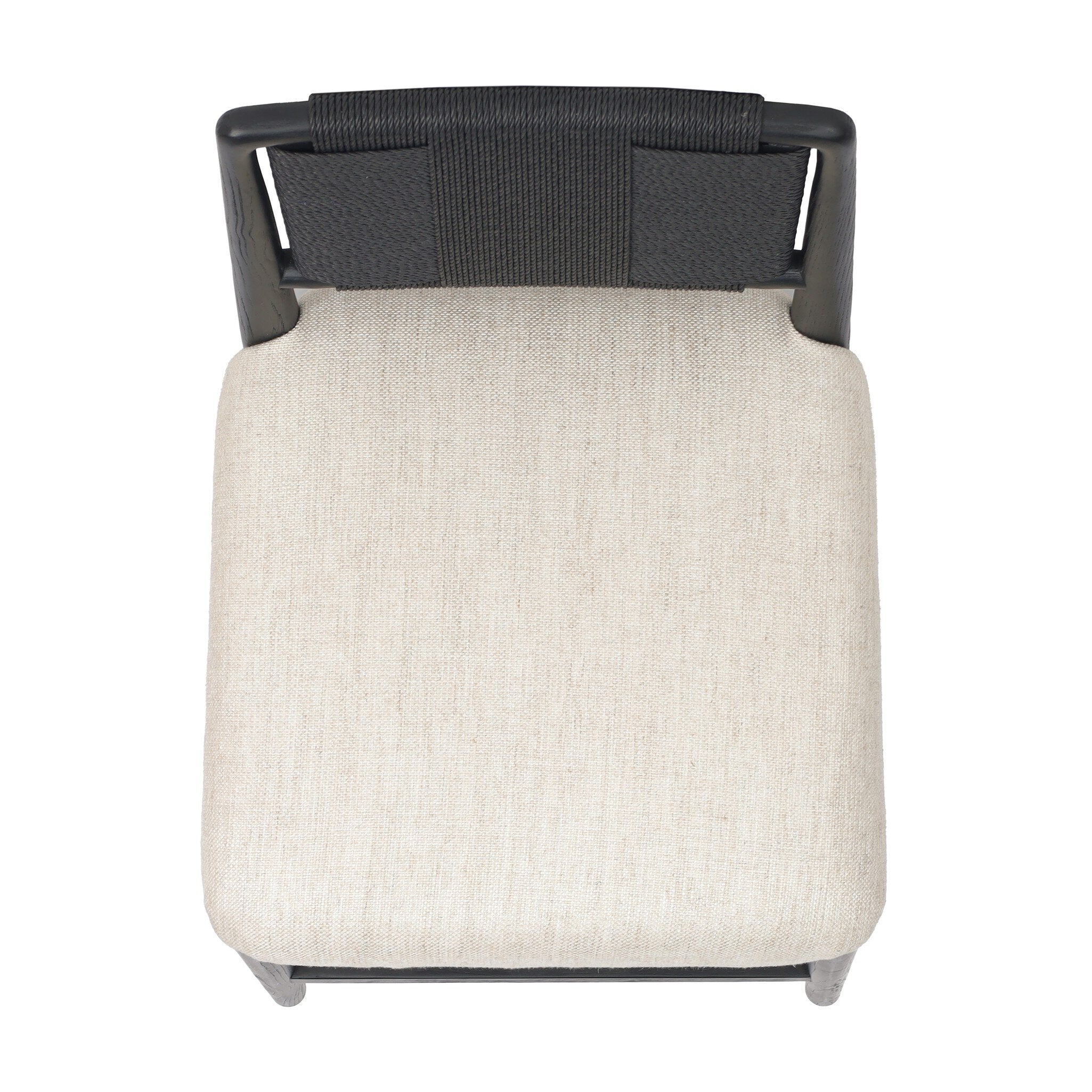 Four Hands Rothler Bar + Counter Stool — Essence Natural-Black Brushed Ash-Double Twisted Black Paper Cord-Counter