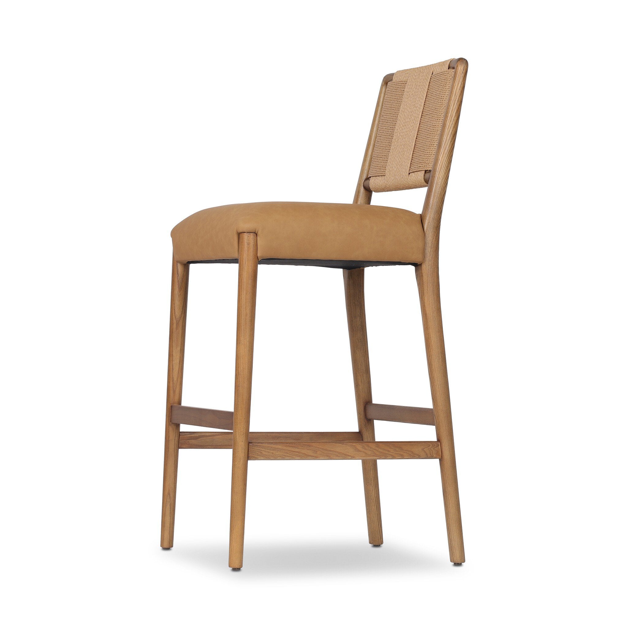 Four Hands Rothler Bar + Counter Stool — Maestro Camel-Tan Ash-Double Twisted Paper Cord-Bar