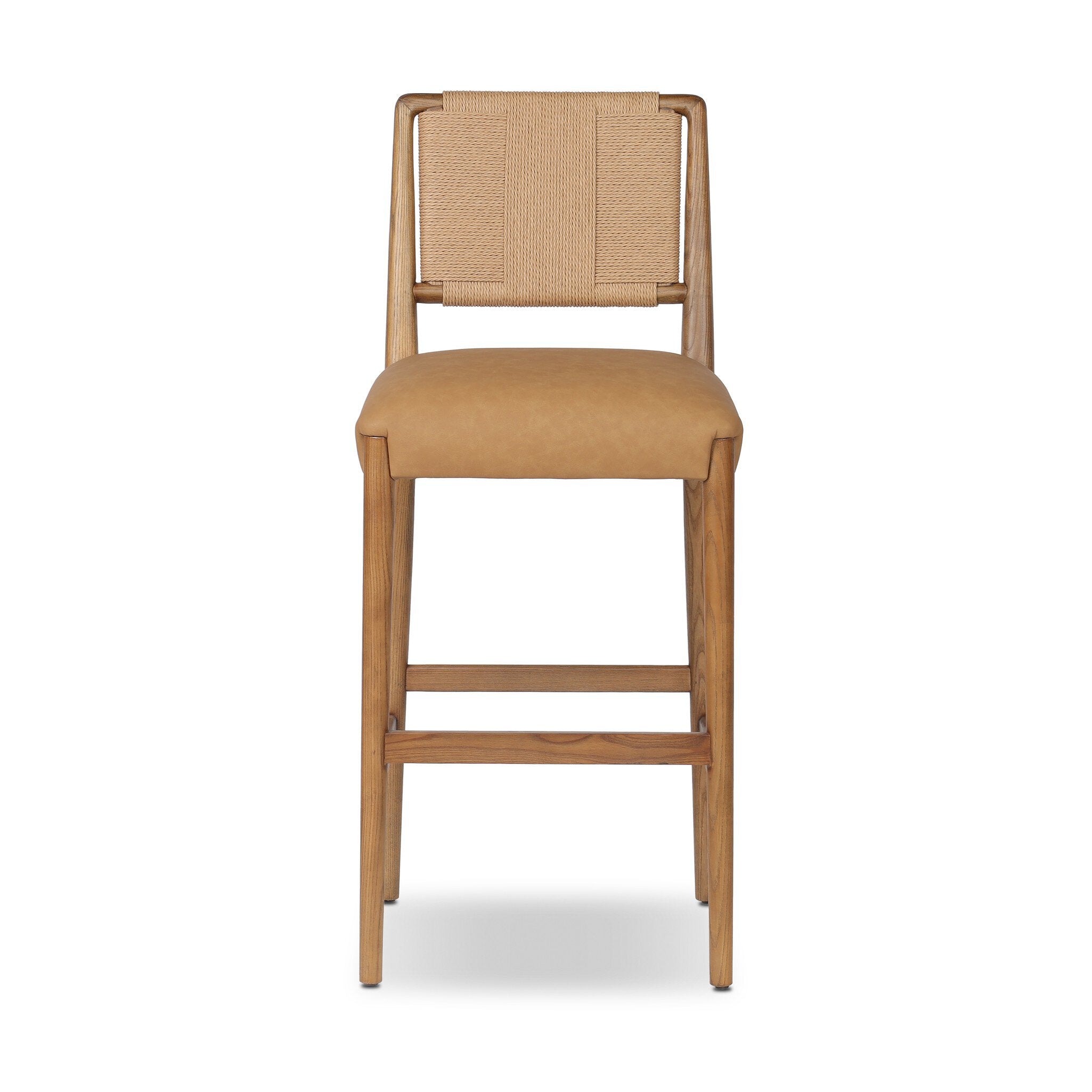 Four Hands Rothler Bar + Counter Stool — Maestro Camel-Tan Ash-Double Twisted Paper Cord-Bar