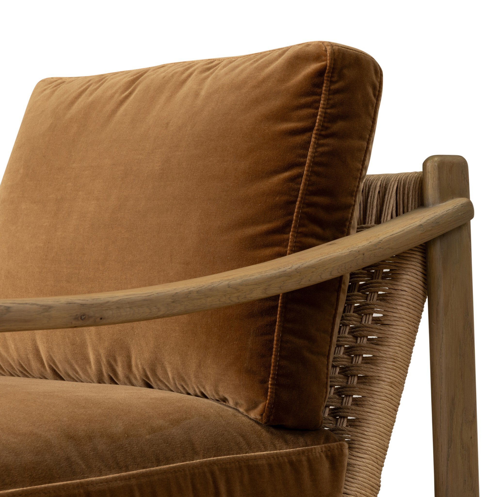 Four Hands Barwin Chair — Surrey Ochre-Aged Natural Oak-Natural Paper Cord - 4mm