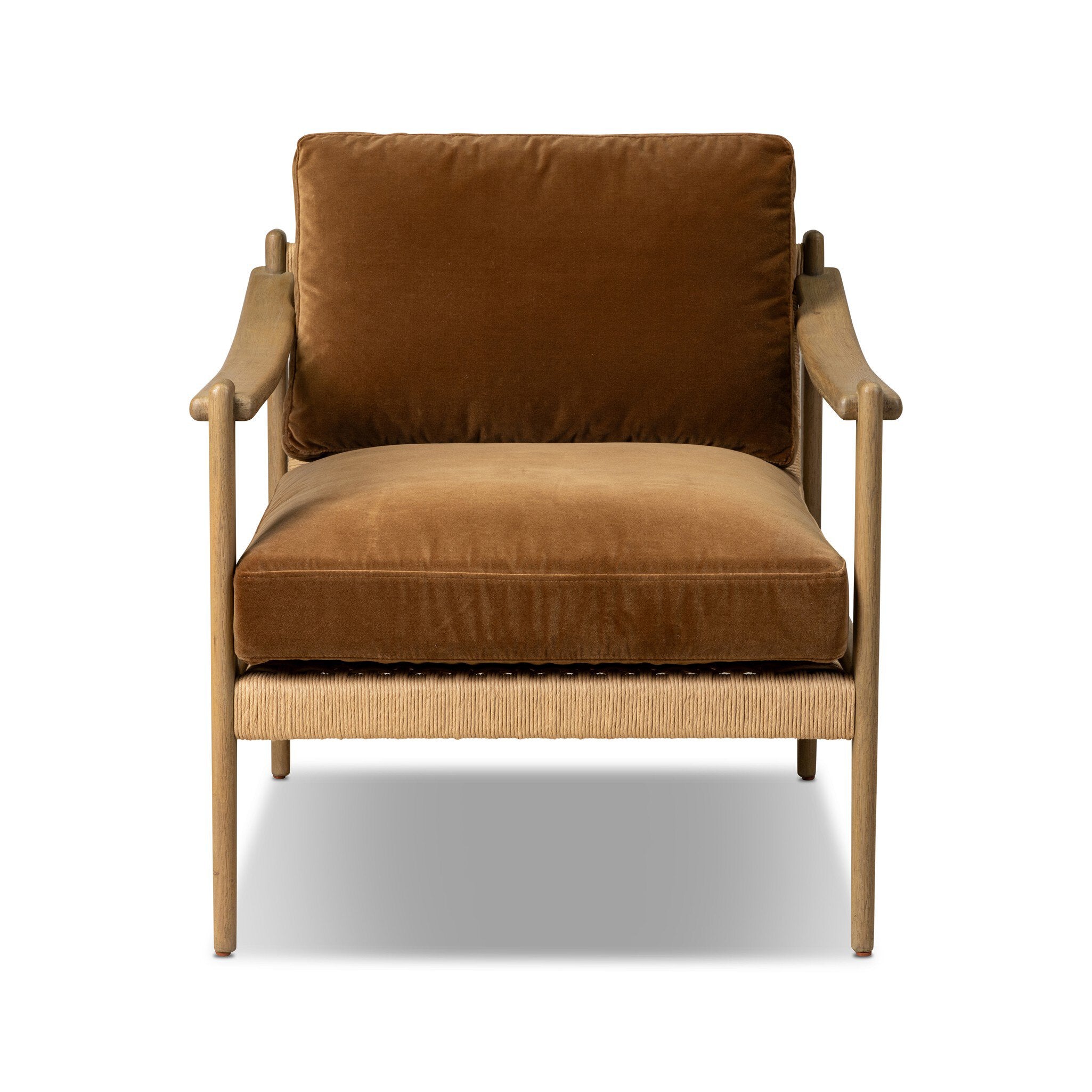 Four Hands Barwin Chair — Surrey Ochre-Aged Natural Oak-Natural Paper Cord - 4mm